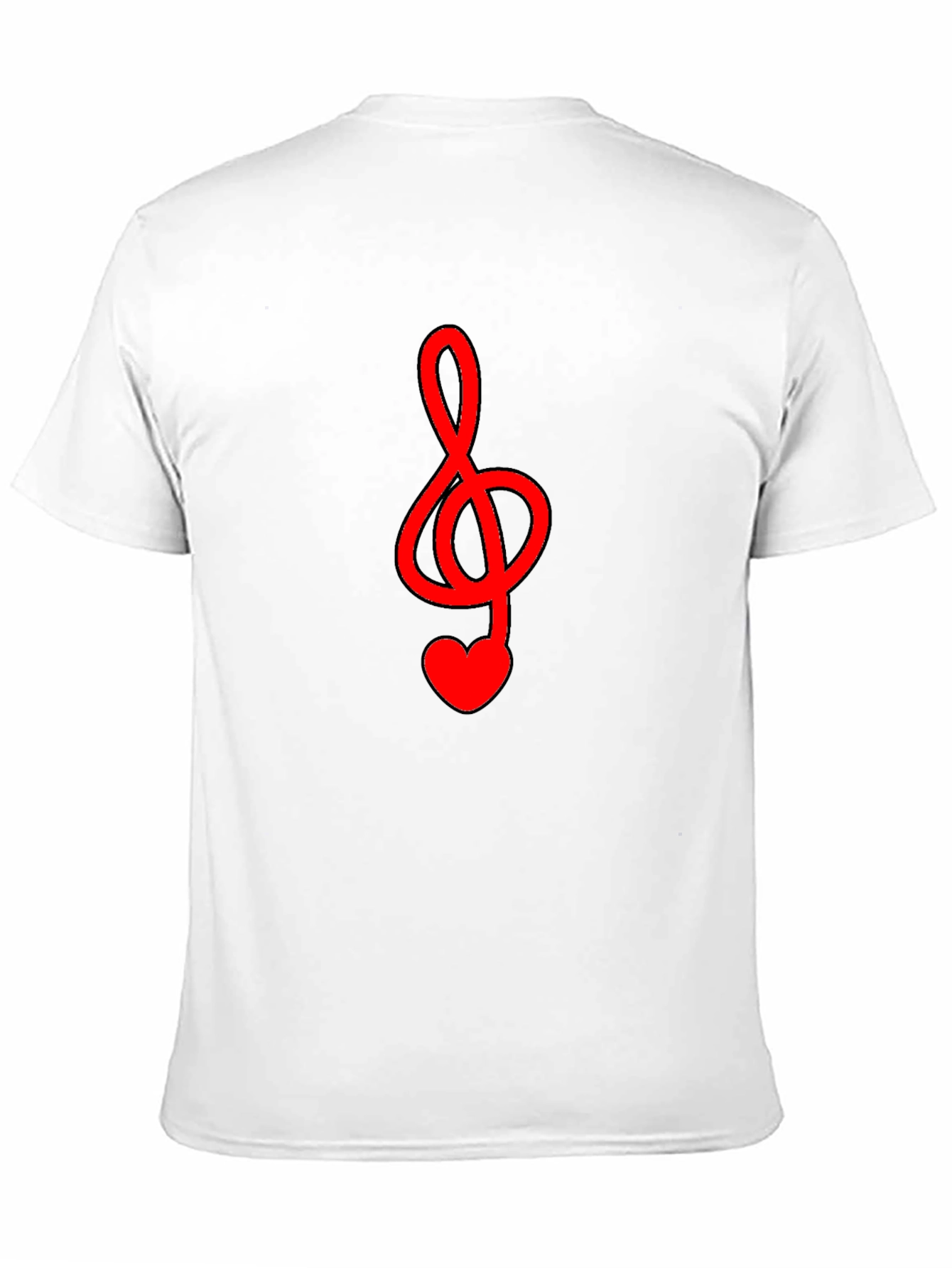 Musical Heart Treble Clef Black T-Shirt