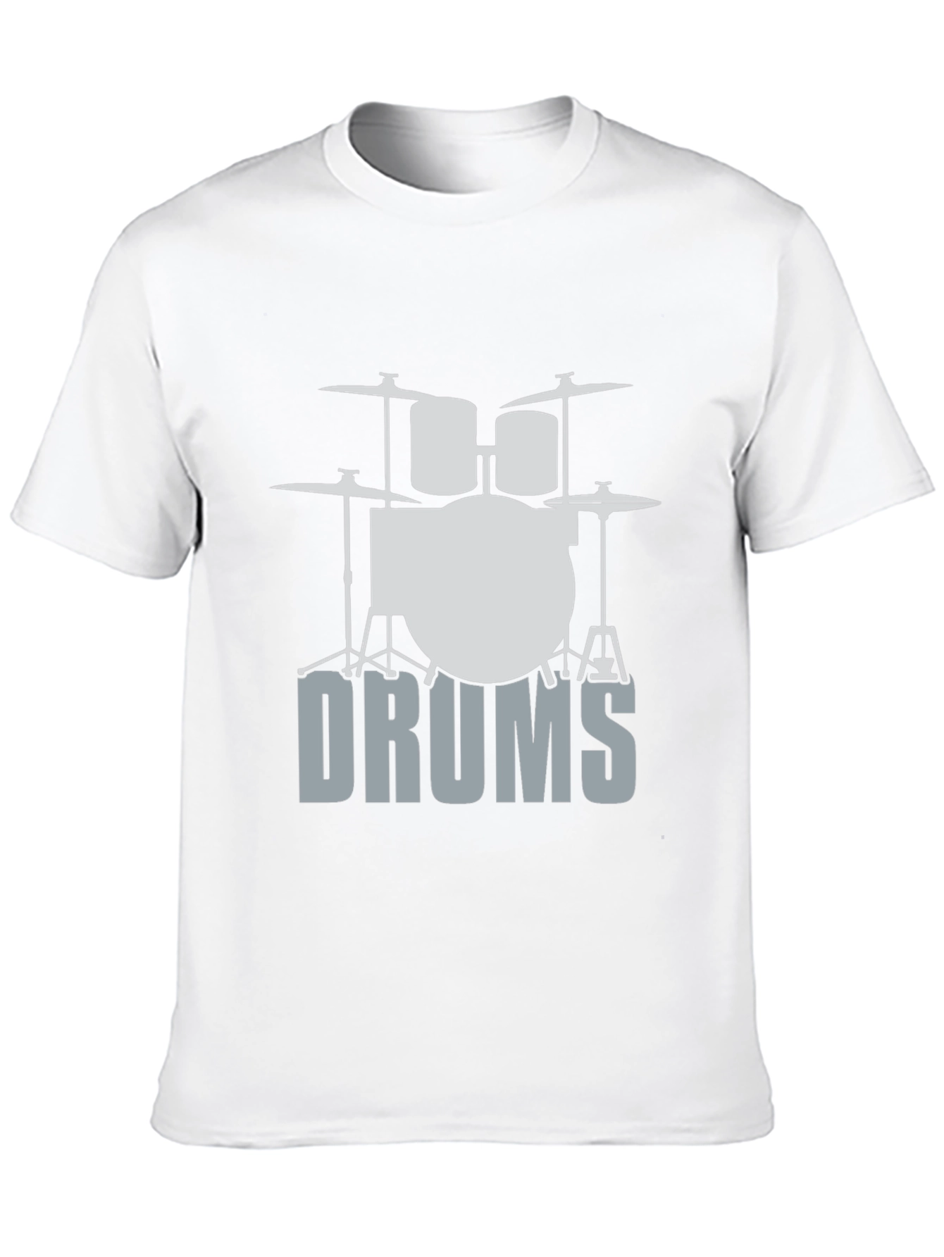 Cool Drum Set Graphic Tee - Black Cotton T-Shirt
