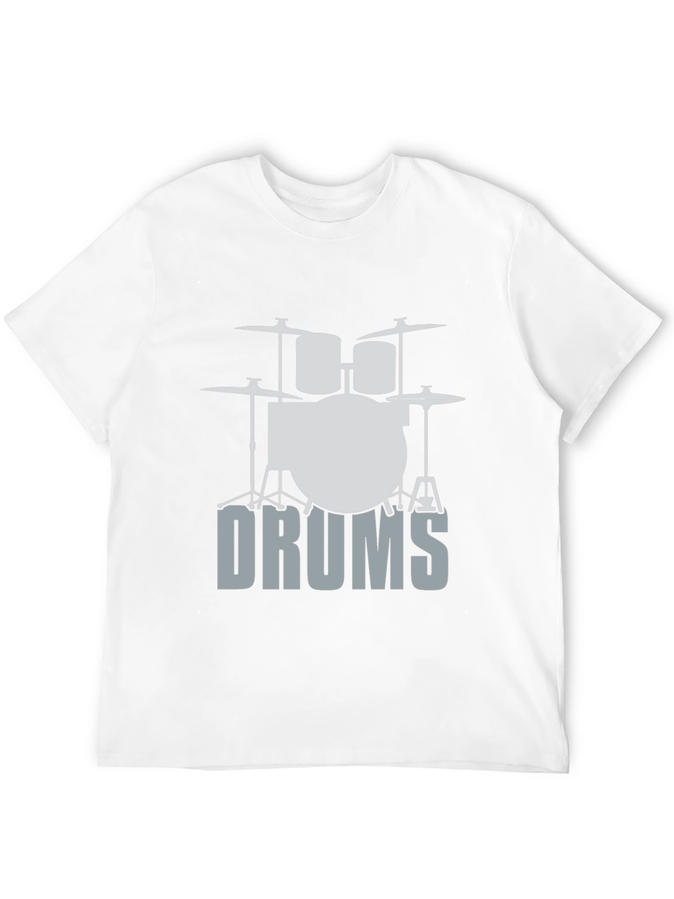 Cool Drum Set Graphic Tee - Black Cotton T-Shirt
