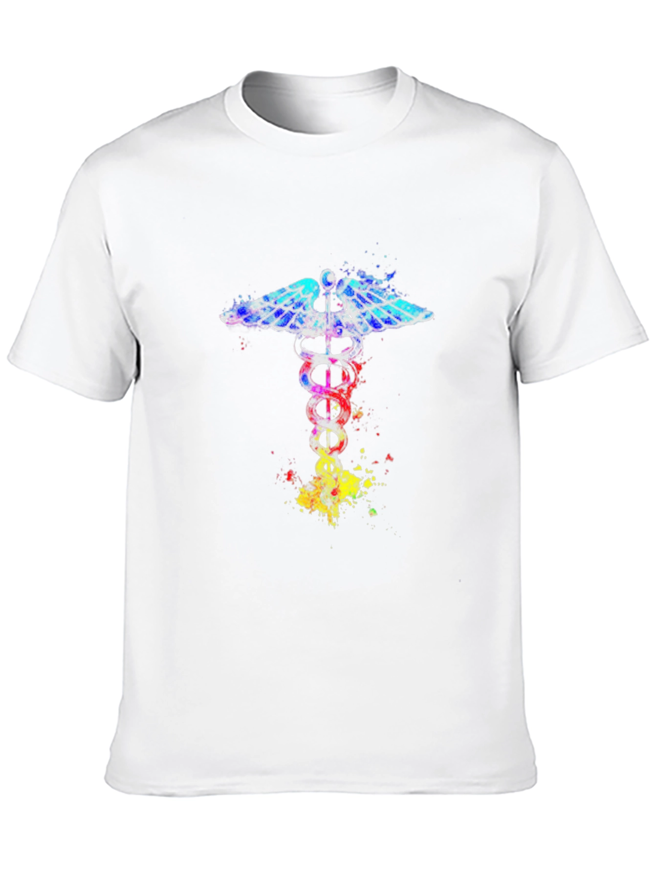 Caduceus Symbol Graphic Tee - Artistic Medical Design
