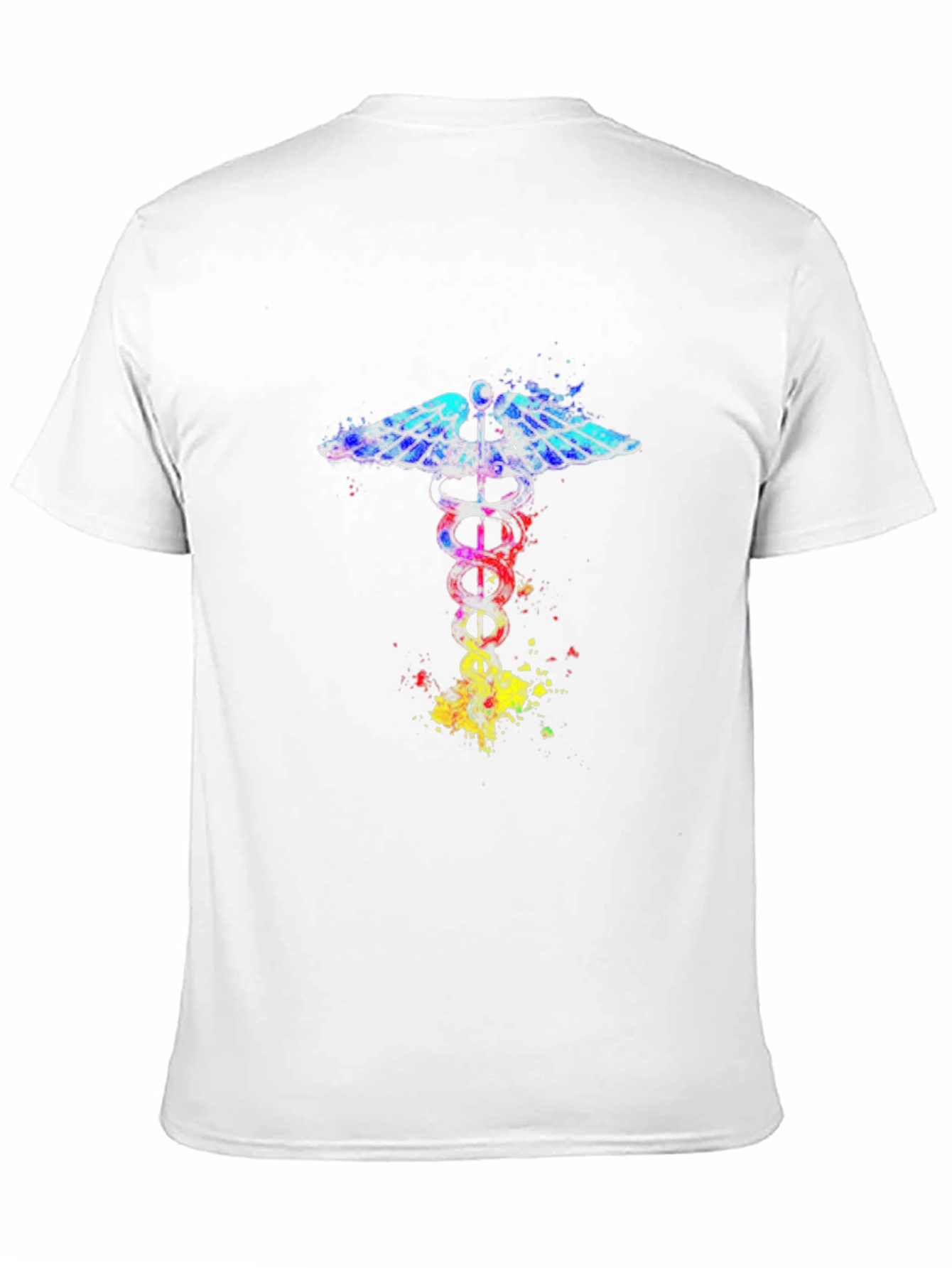 Caduceus Symbol Graphic Tee - Artistic Medical Design