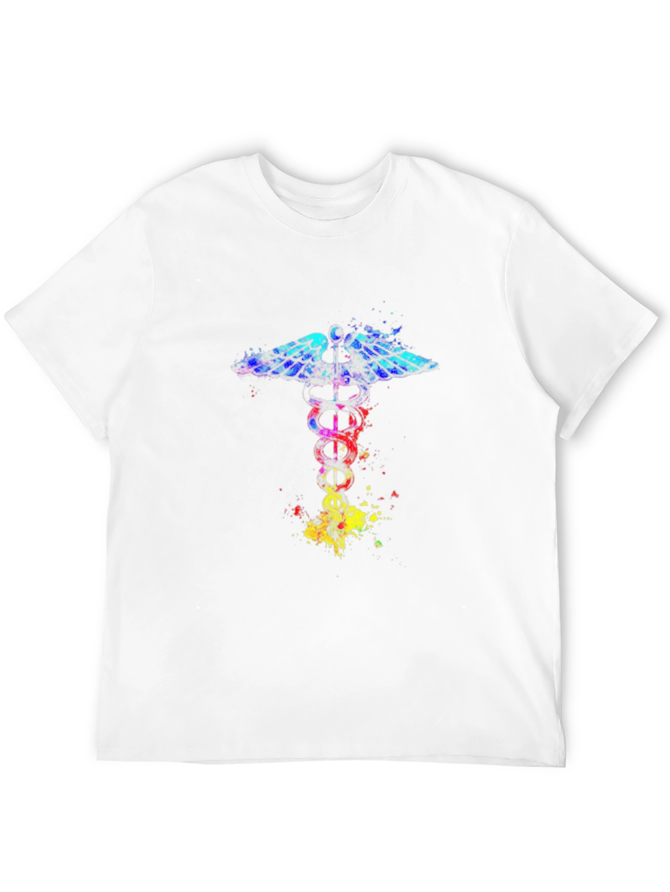 Caduceus Symbol Graphic Tee - Artistic Medical Design