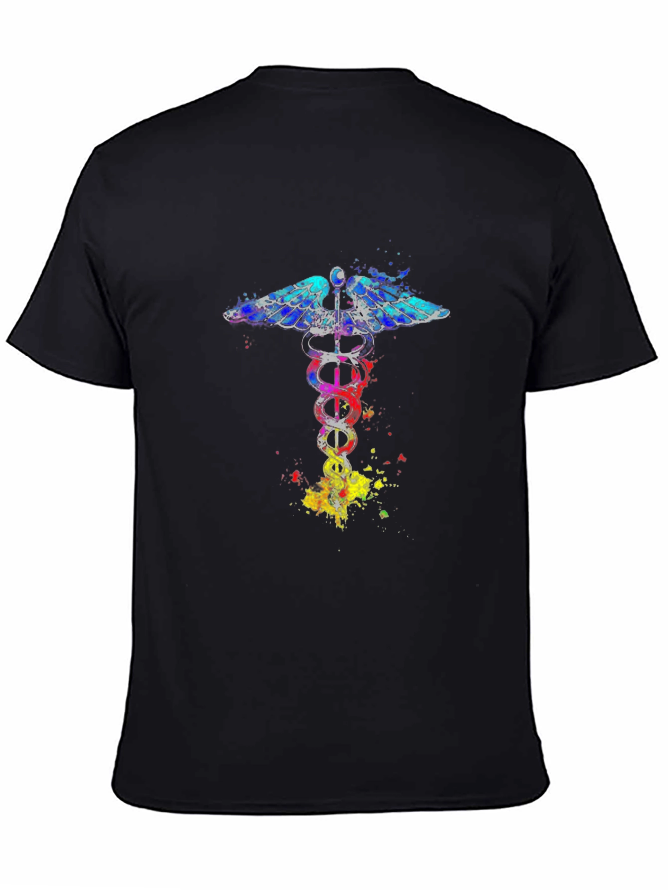 Caduceus Symbol Graphic Tee - Artistic Medical Design