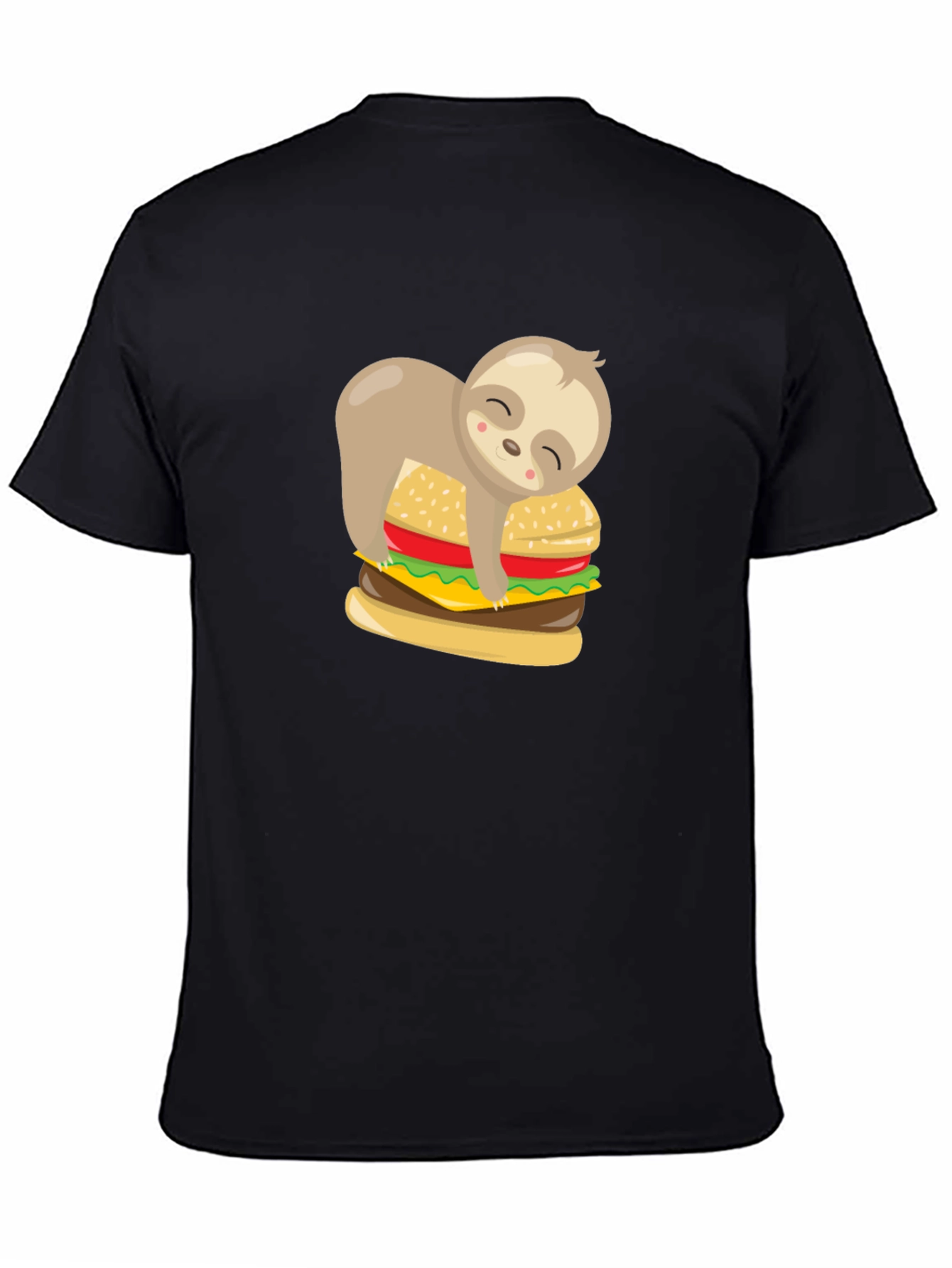 Sloth Burger Graphic Tee - Black Unisex T-Shirt