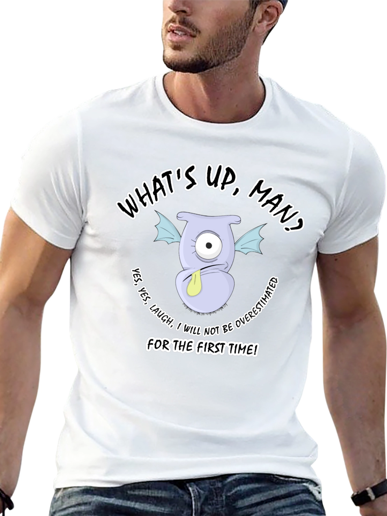 Humorous Monster Graphic T-Shirt
