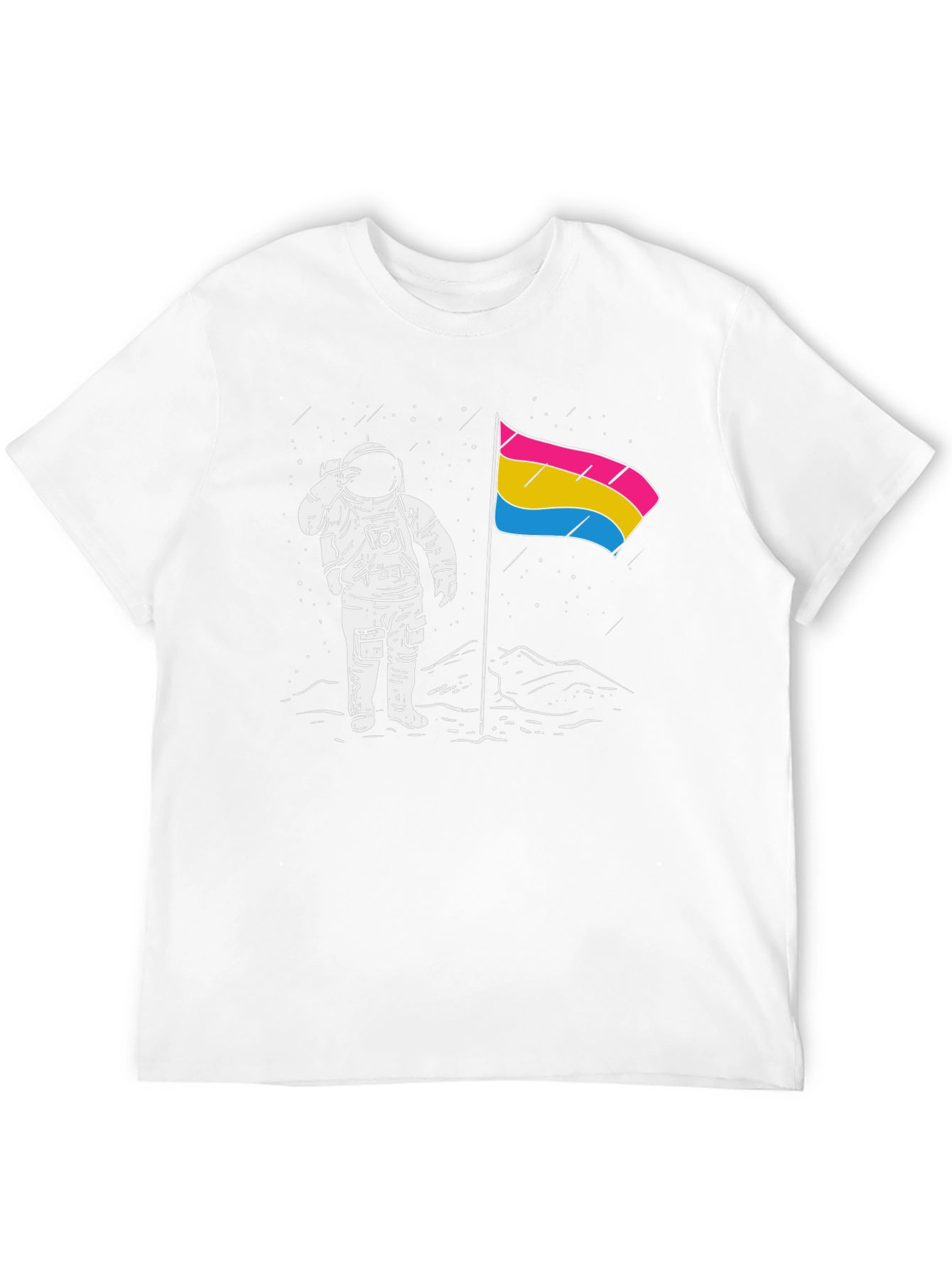 Astronaut Pansexual Pride Flag Black T-Shirt