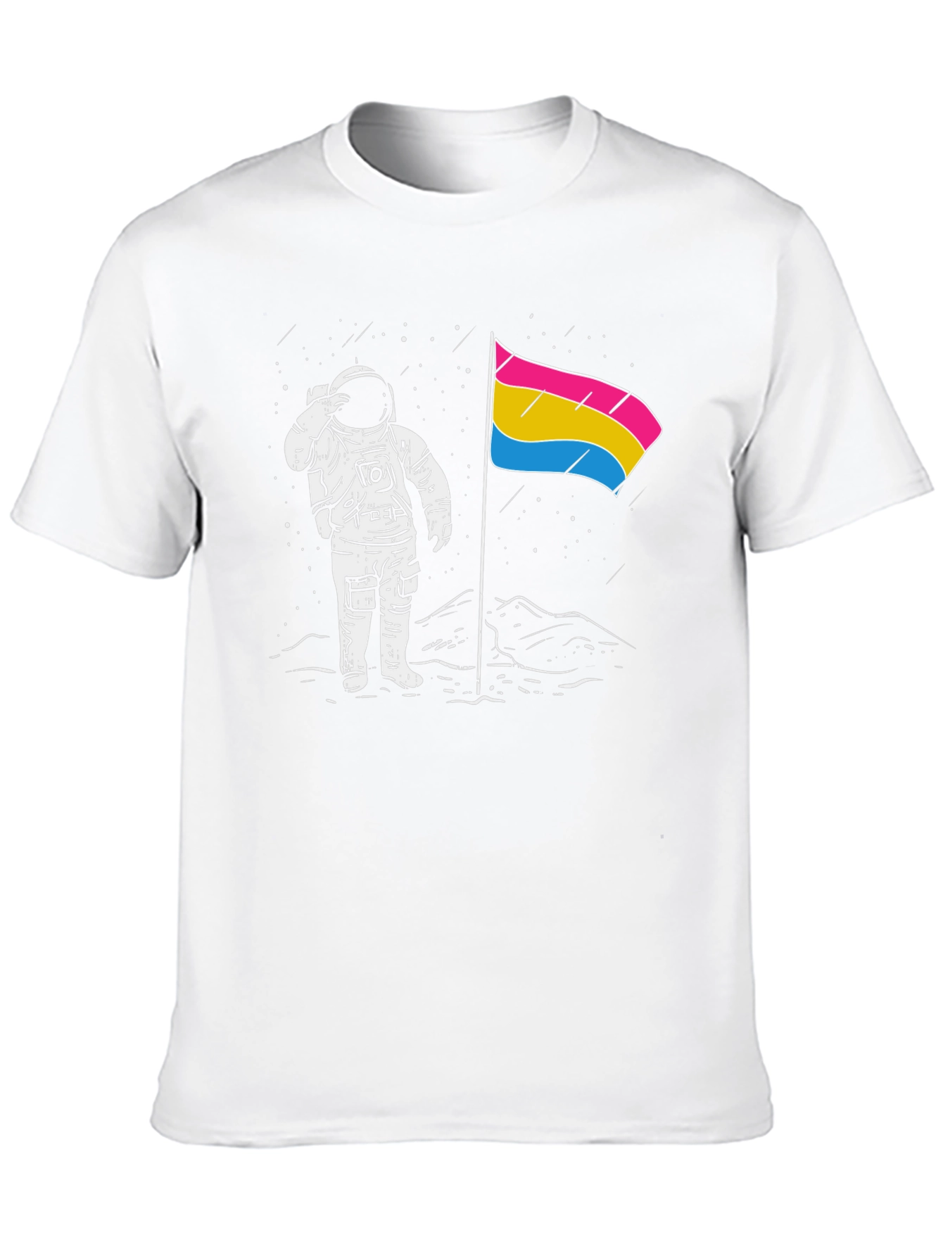 Astronaut Pansexual Pride Flag Black T-Shirt