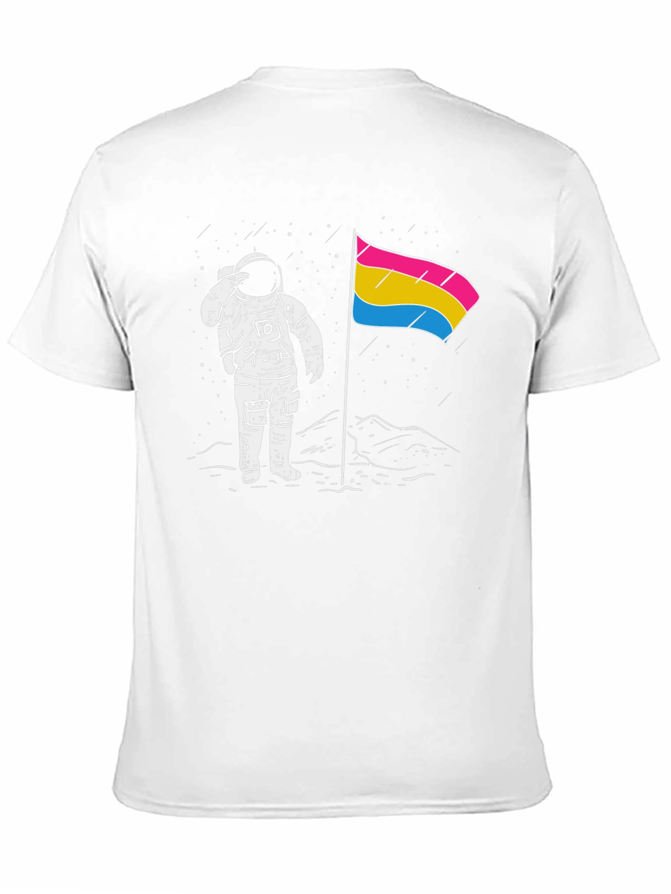 Astronaut Pansexual Pride Flag Black T-Shirt