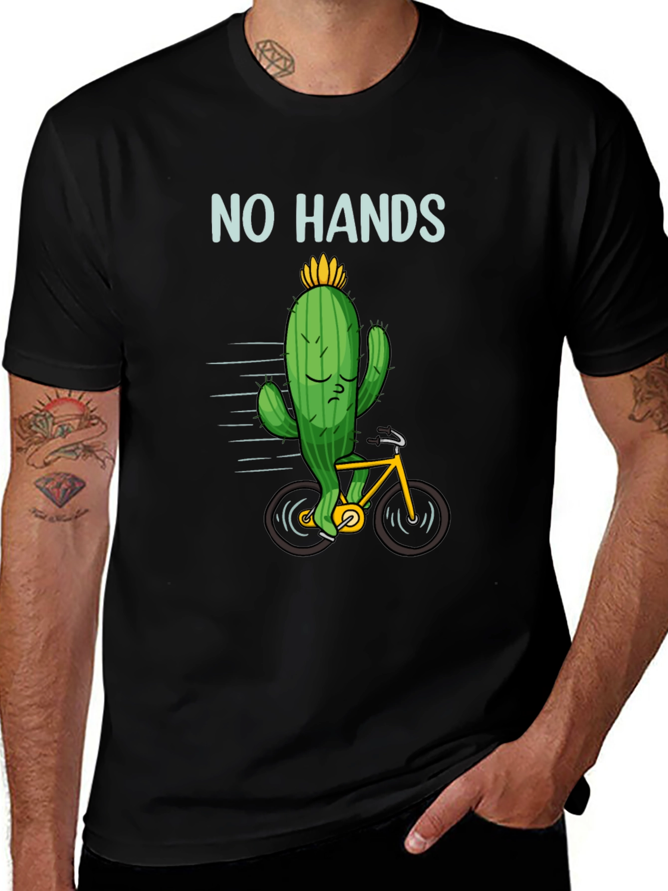 Cactus No Hands T-Shirt - Funny Graphic Tee