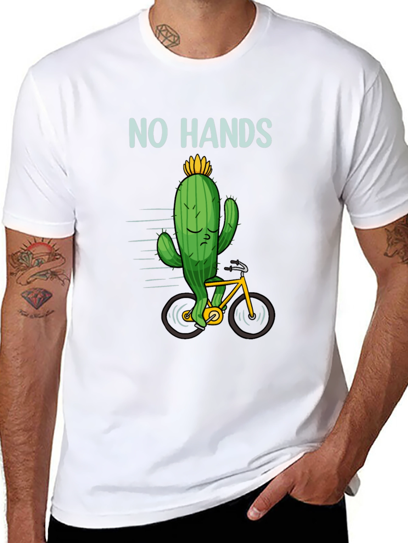 Cactus No Hands T-Shirt - Funny Graphic Tee