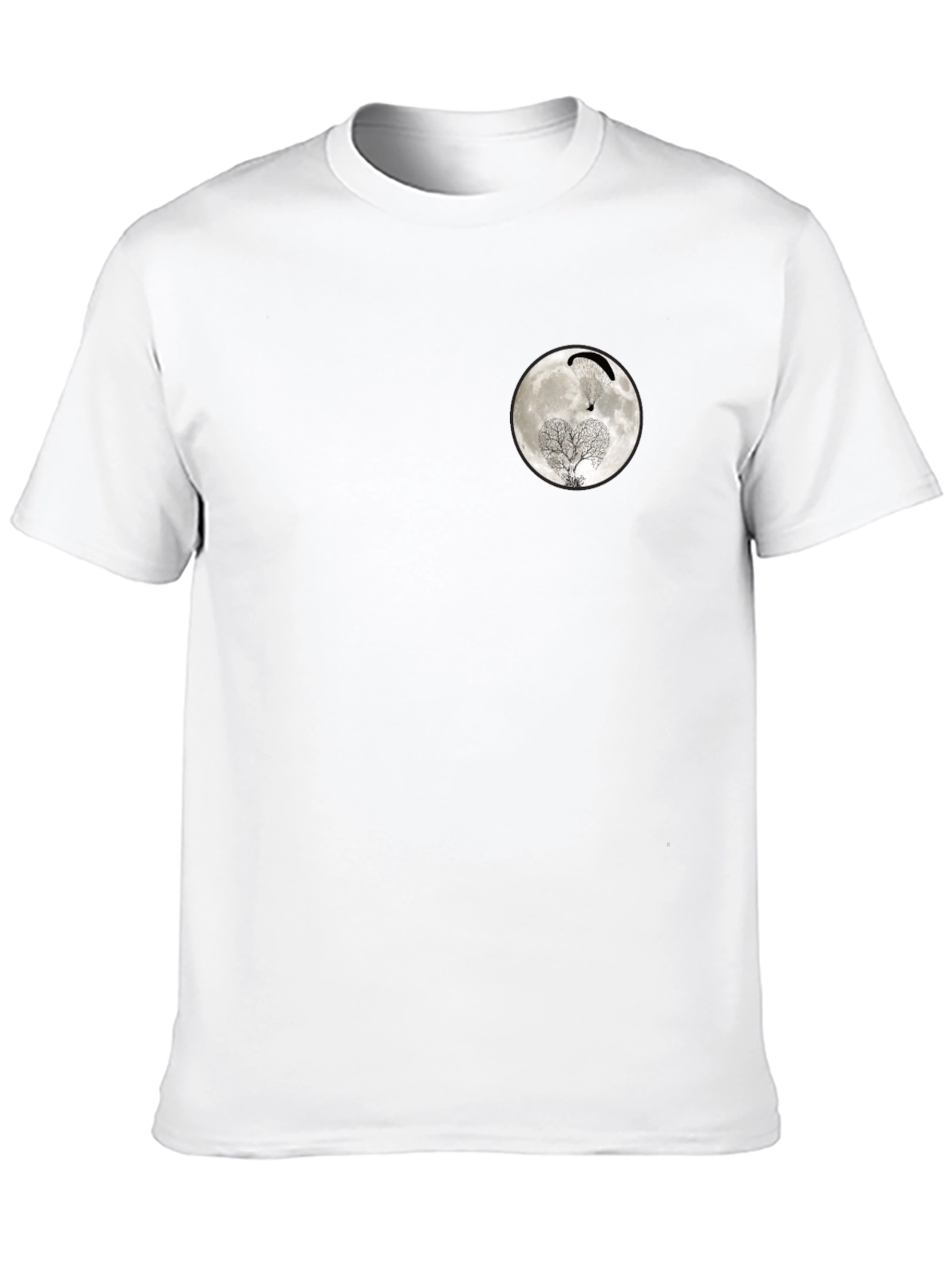 Moon Paragliding Tree Black T-Shirt