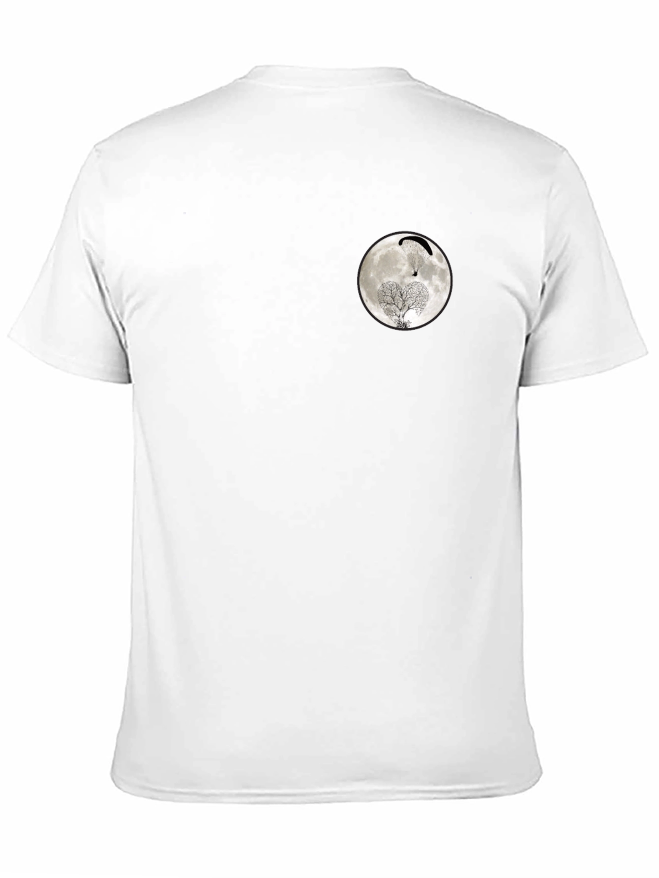 Moon Paragliding Tree Black T-Shirt