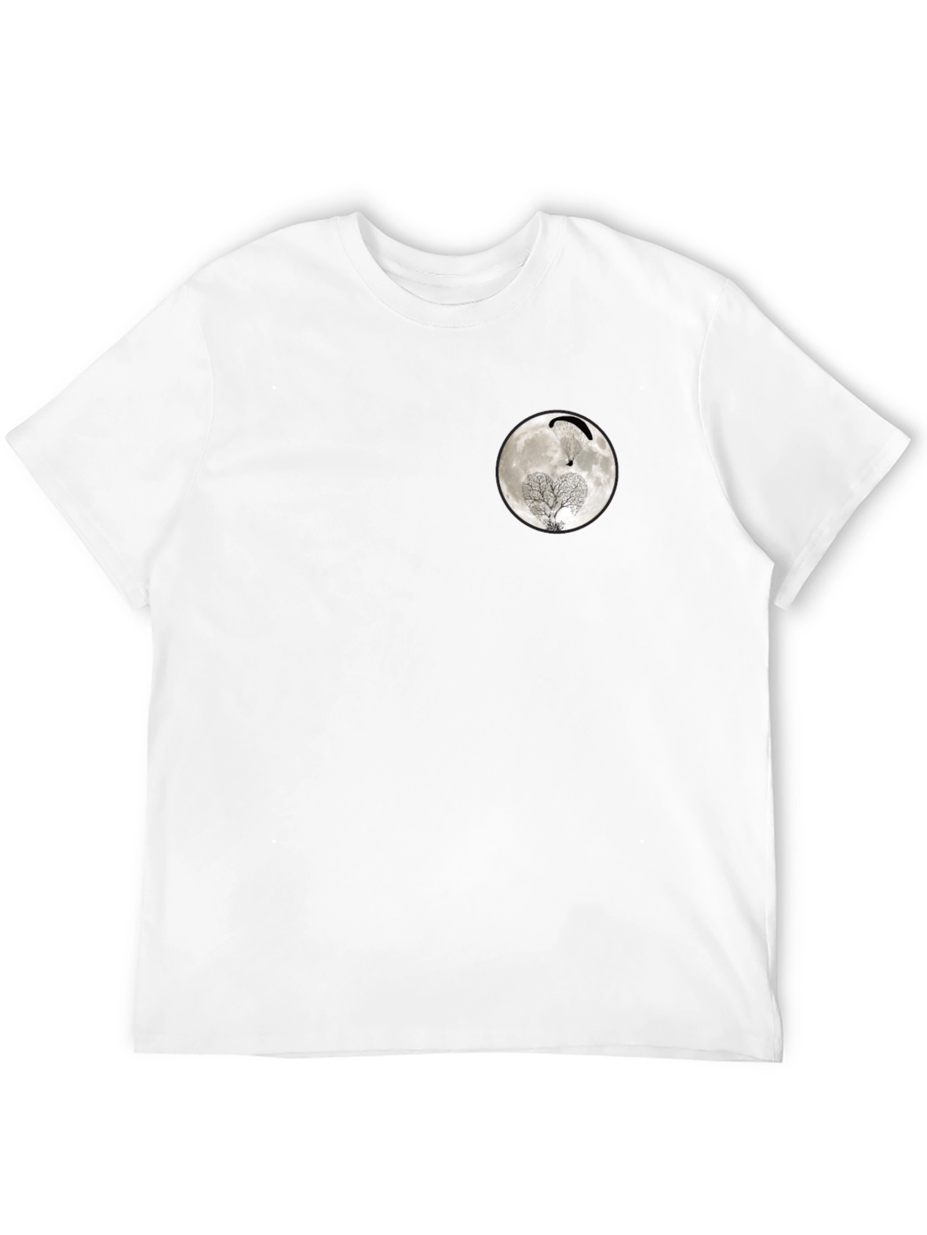 Moon Paragliding Tree Black T-Shirt