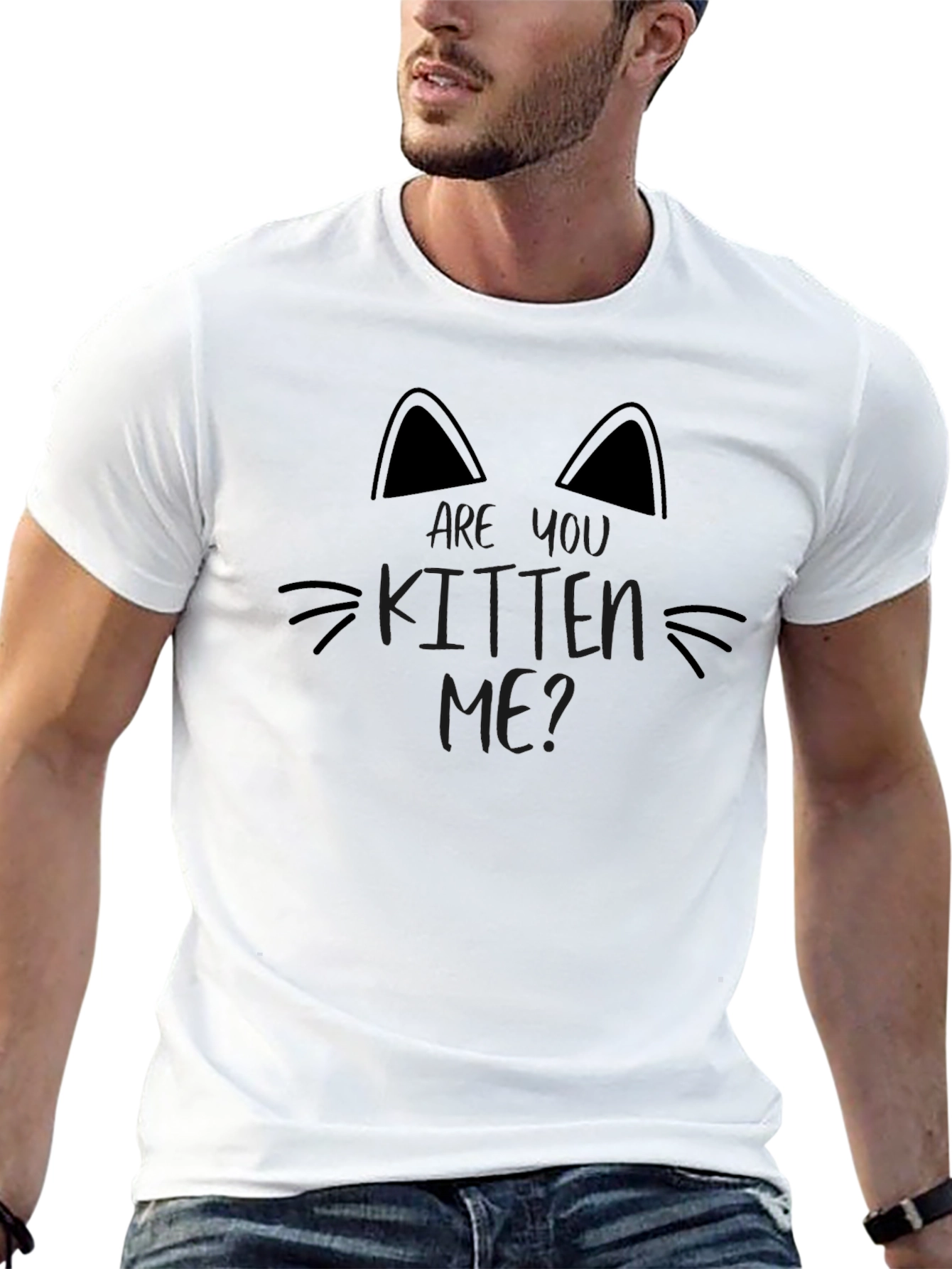 Are You Kitten Me? Black Graphic T-Shirt