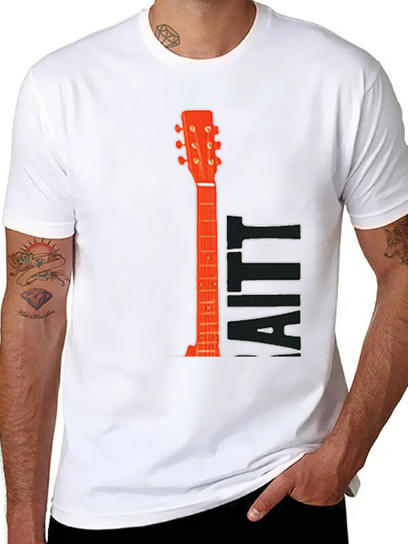 Guitar Print Tee - Music Lovers T-Shirt