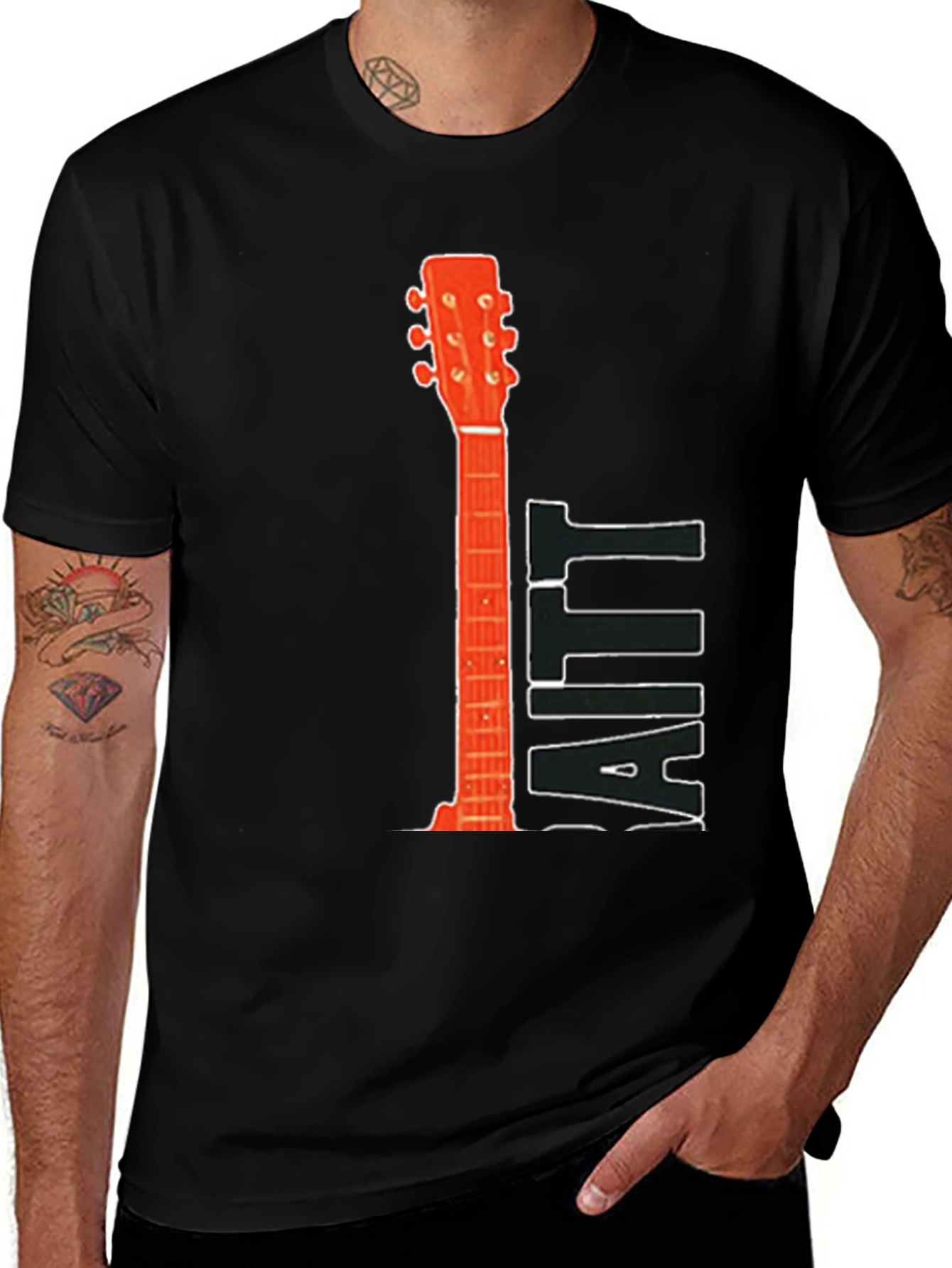 Guitar Print Tee - Music Lovers T-Shirt