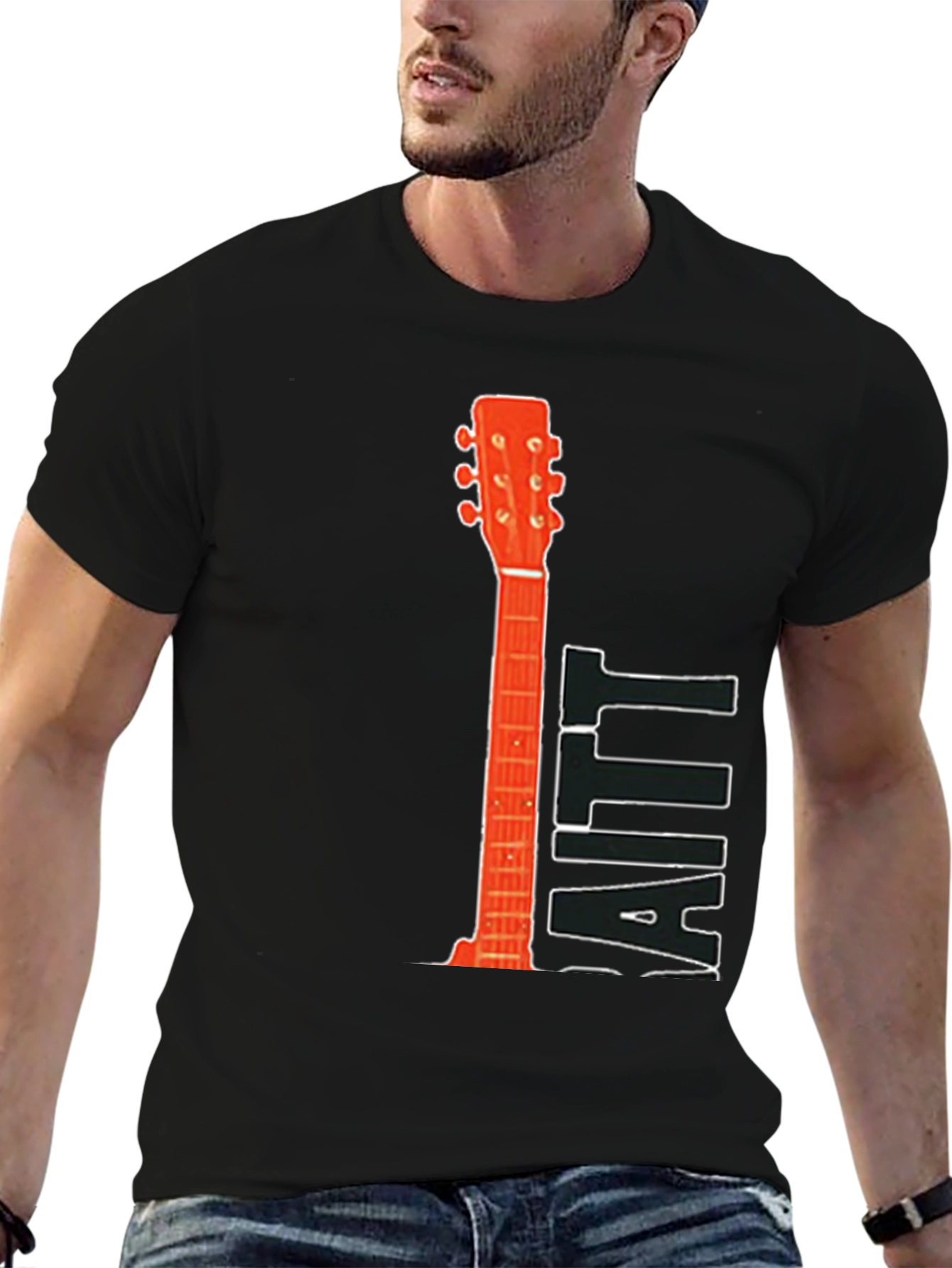 Guitar Print Tee - Music Lovers T-Shirt