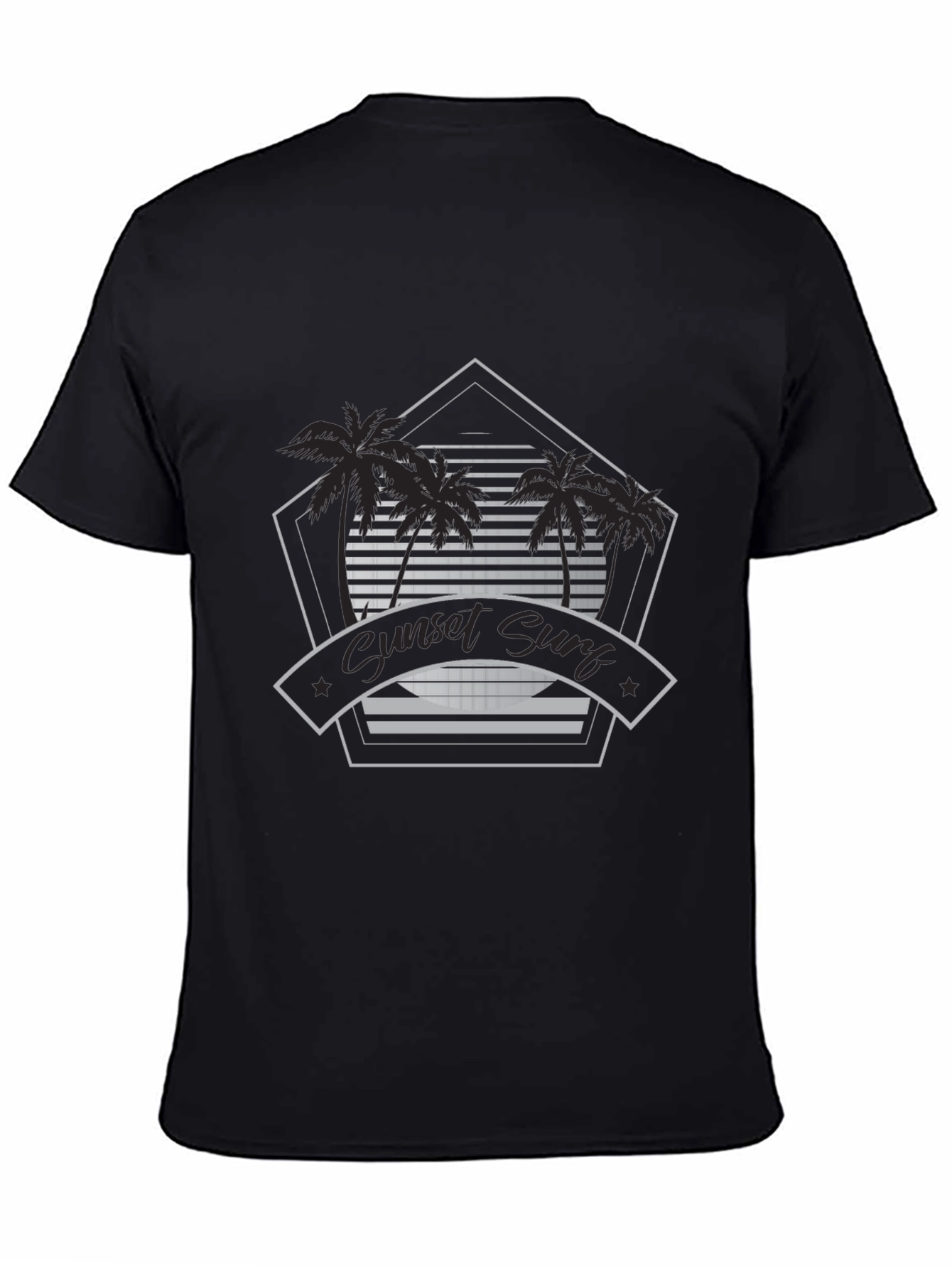 Sunset Surf Graphic Tee - Black