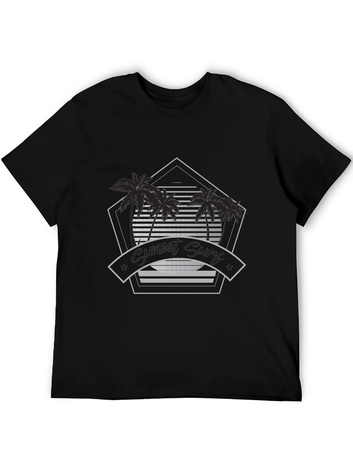 Sunset Surf Graphic Tee - Black