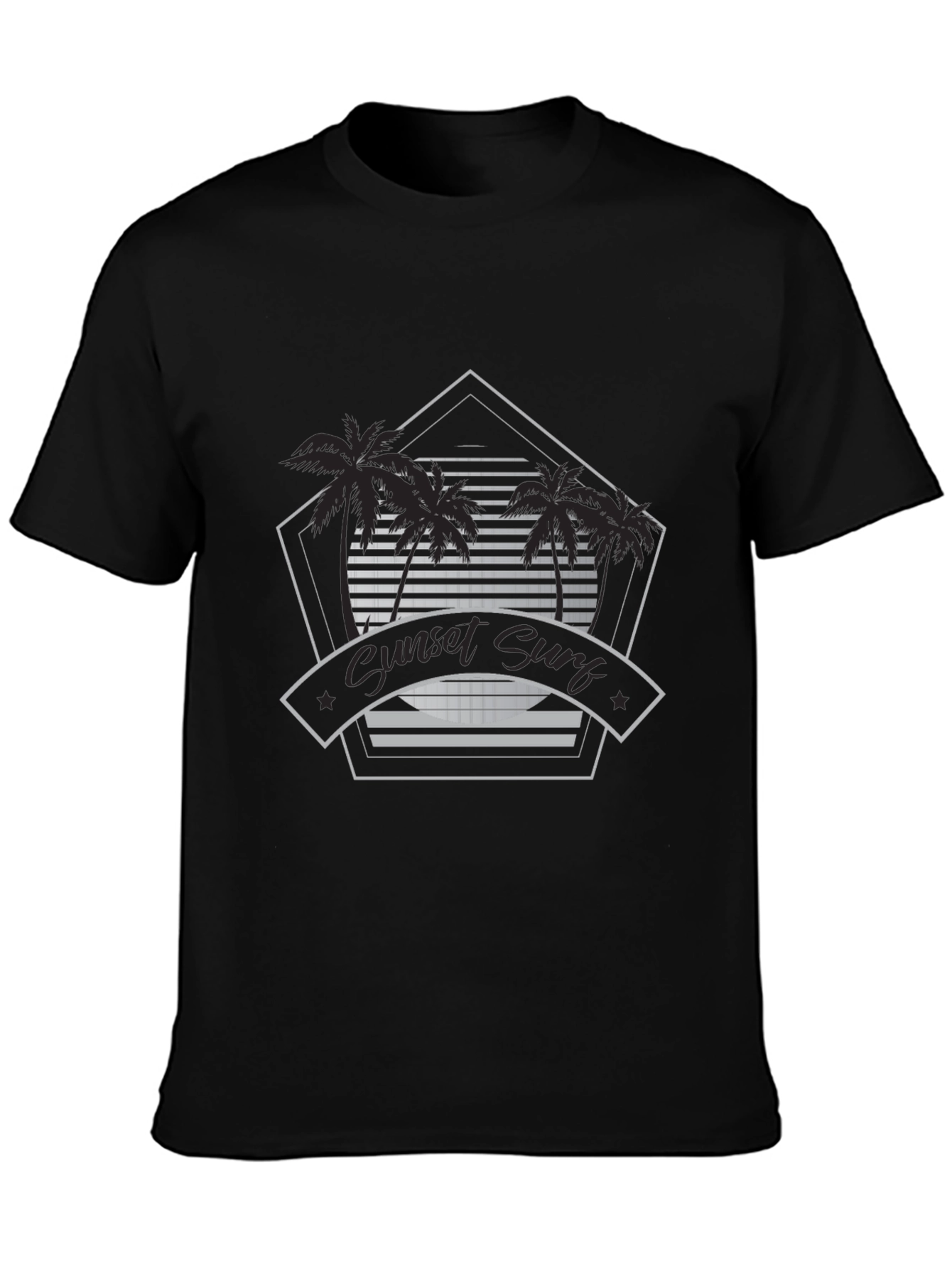 Sunset Surf Graphic Tee - Black