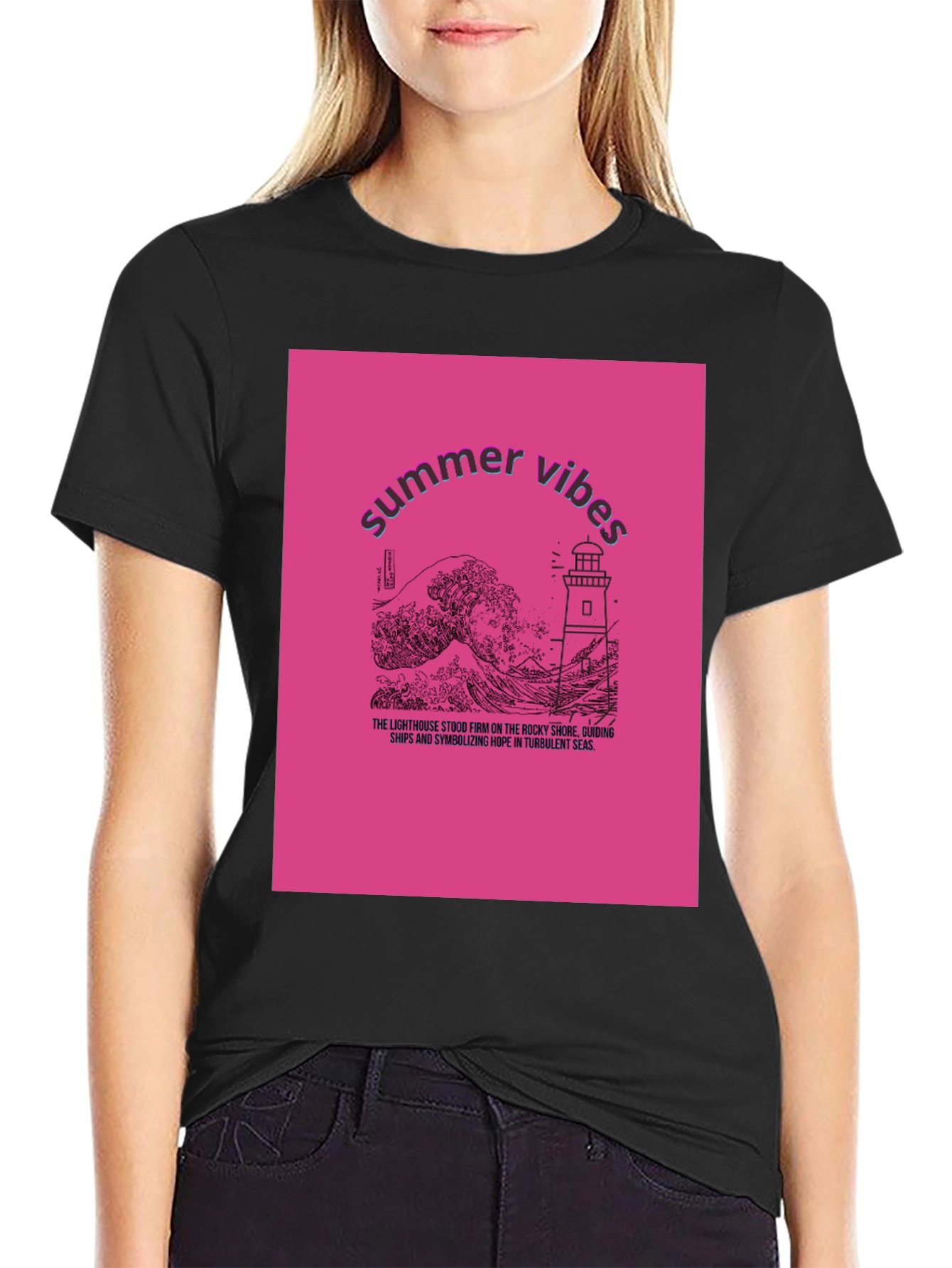 Summer Vibes Lighthouse Graphic Tee