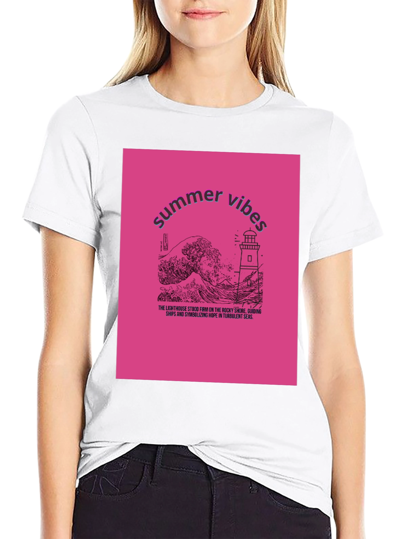 Summer Vibes Lighthouse Graphic Tee