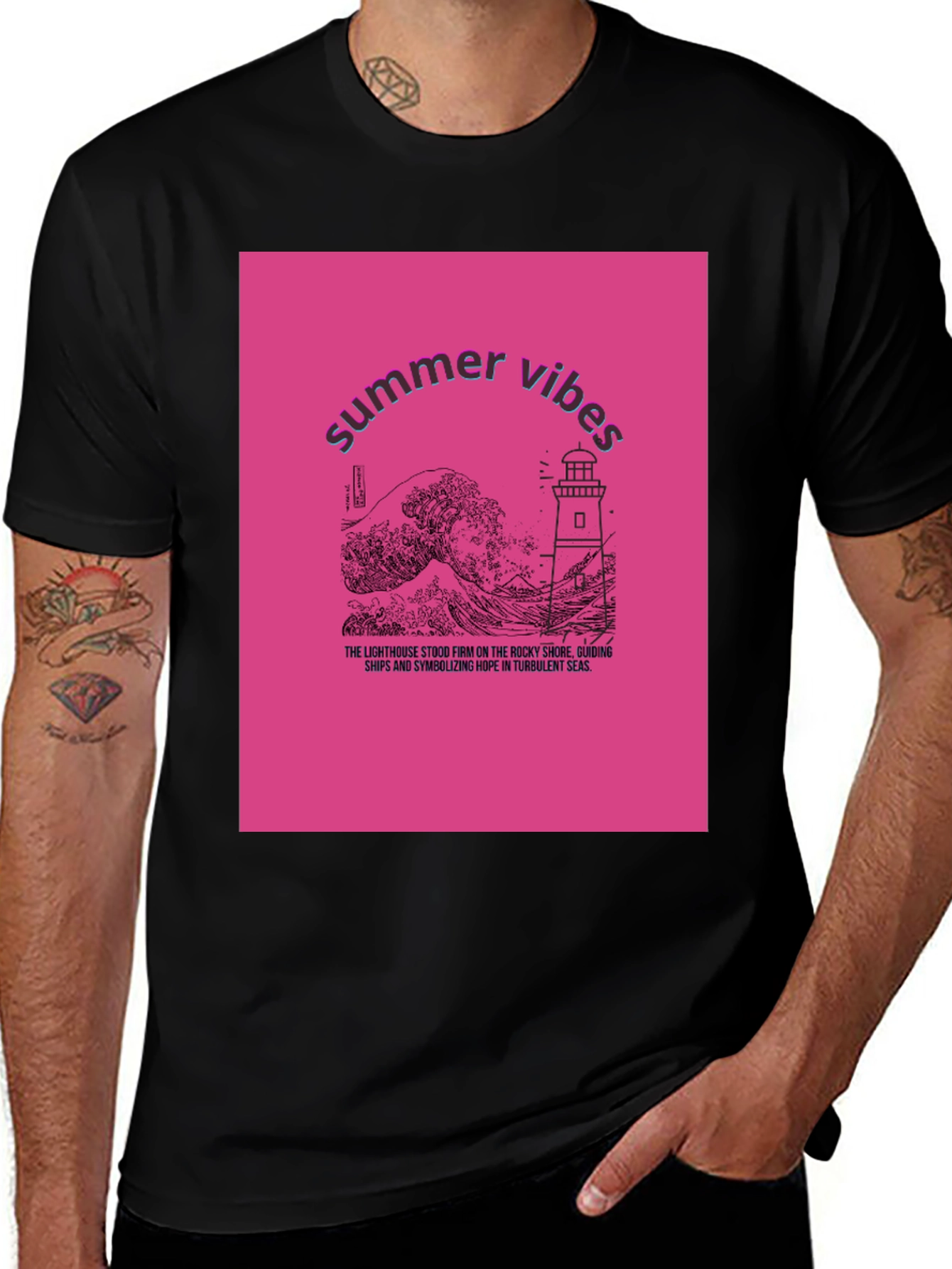 Summer Vibes Lighthouse Graphic Tee