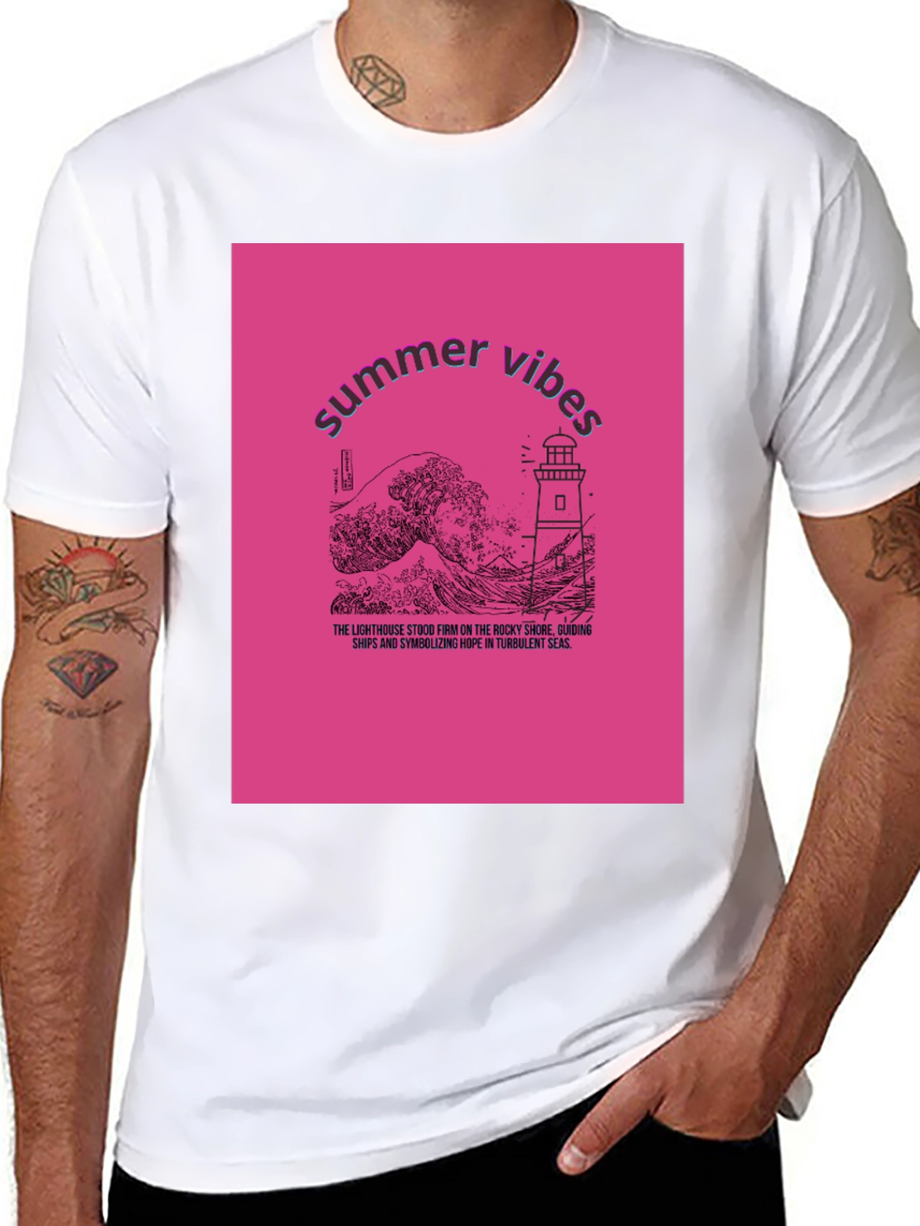 Summer Vibes Lighthouse Graphic Tee