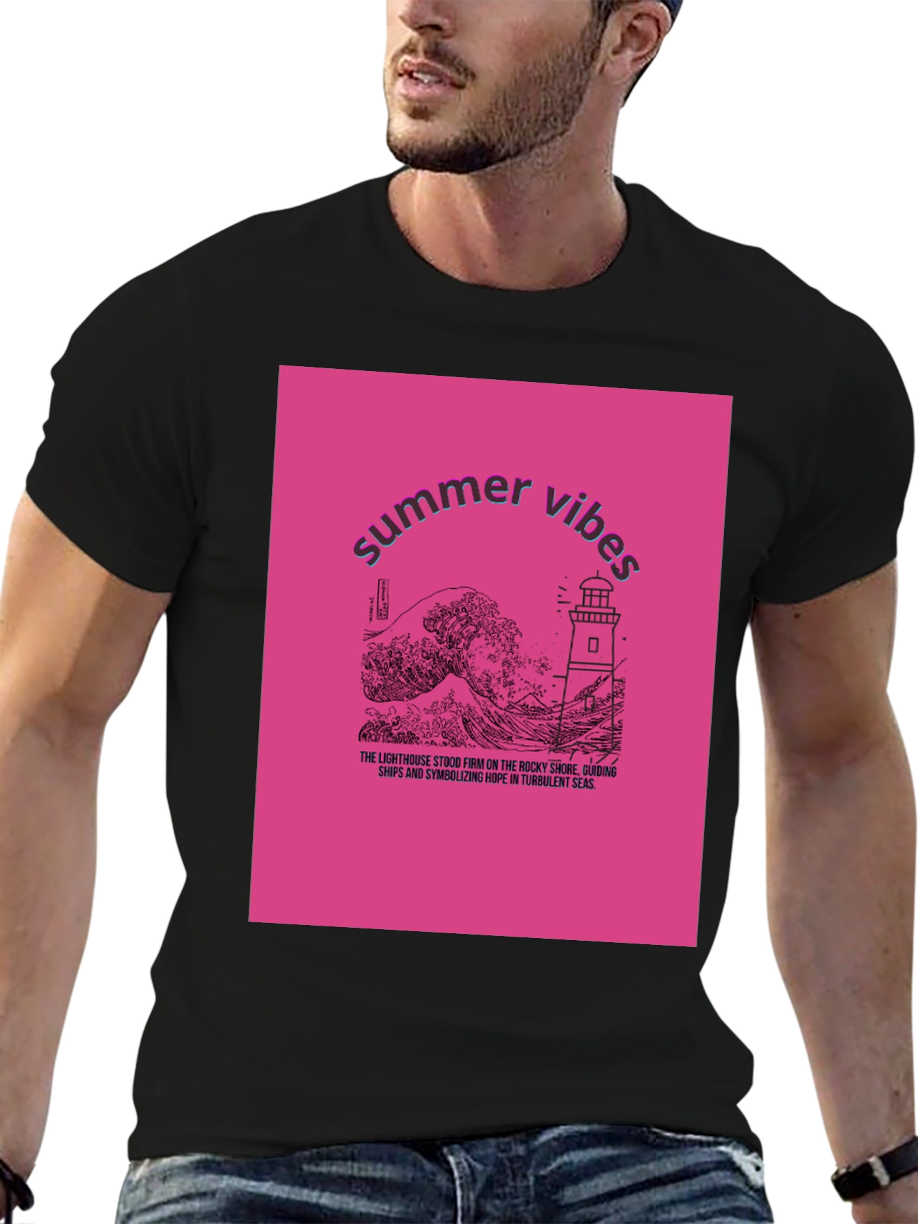 Summer Vibes Lighthouse Graphic Tee