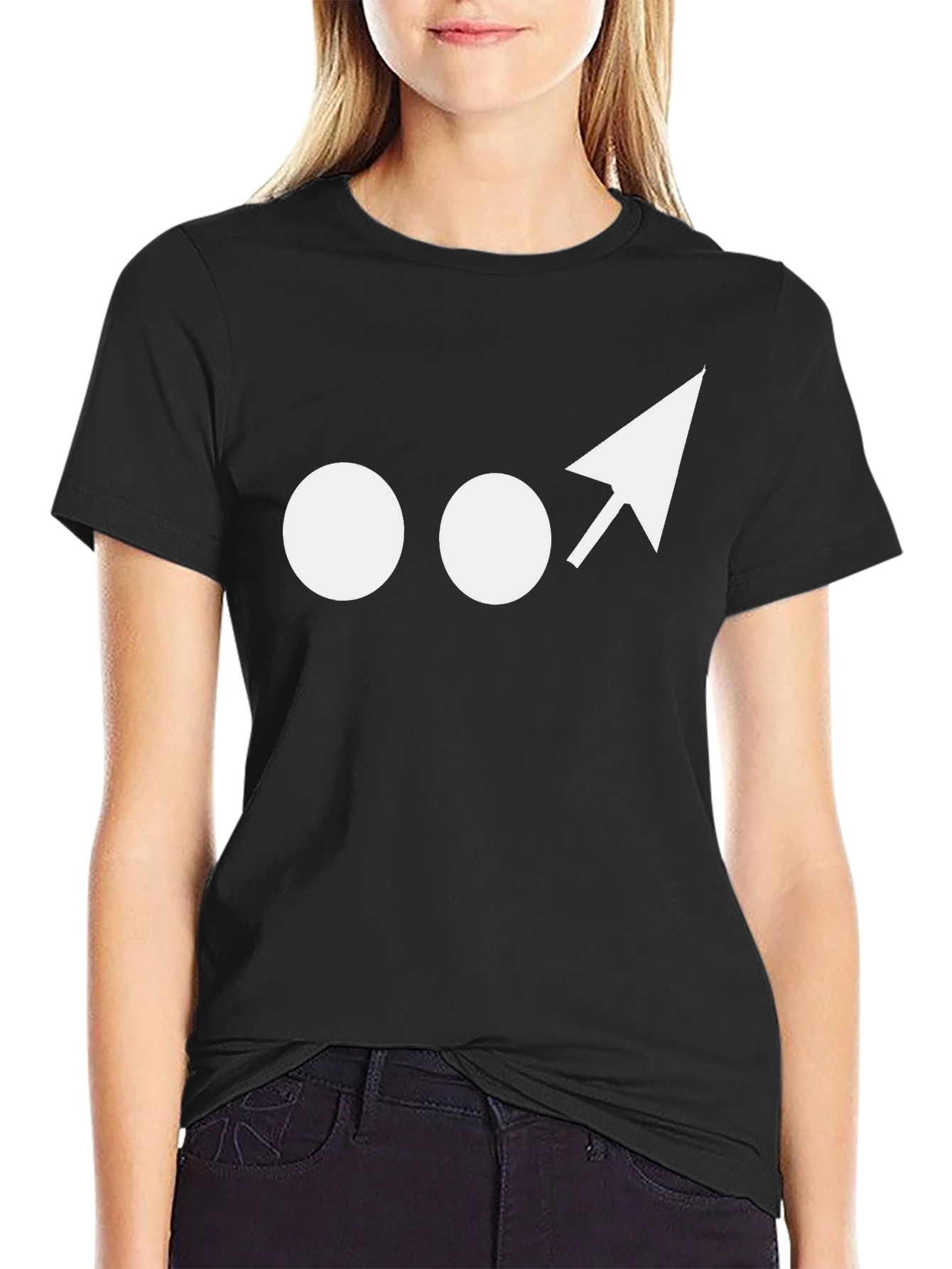 Minimalist Graphic Tee: Dots and Arrow Design