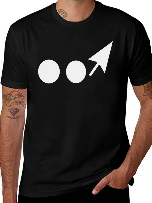 Minimalist Graphic Tee: Dots and Arrow Design