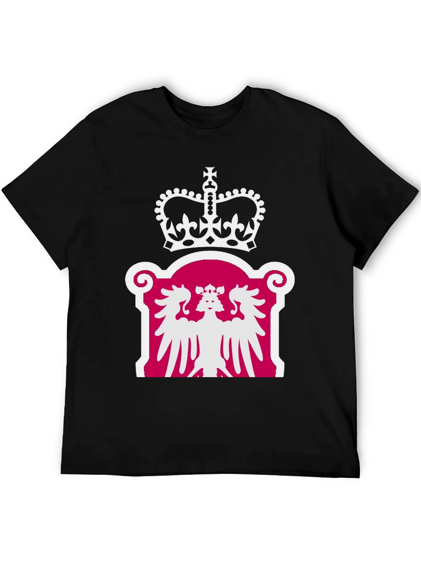 Regal Crown & Eagle Graphic Tee - Classic Black