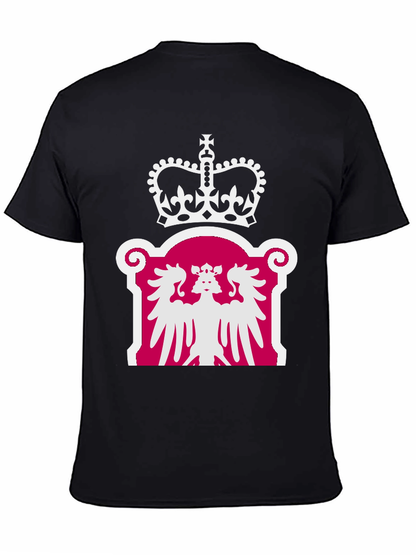 Regal Crown & Eagle Graphic Tee - Classic Black