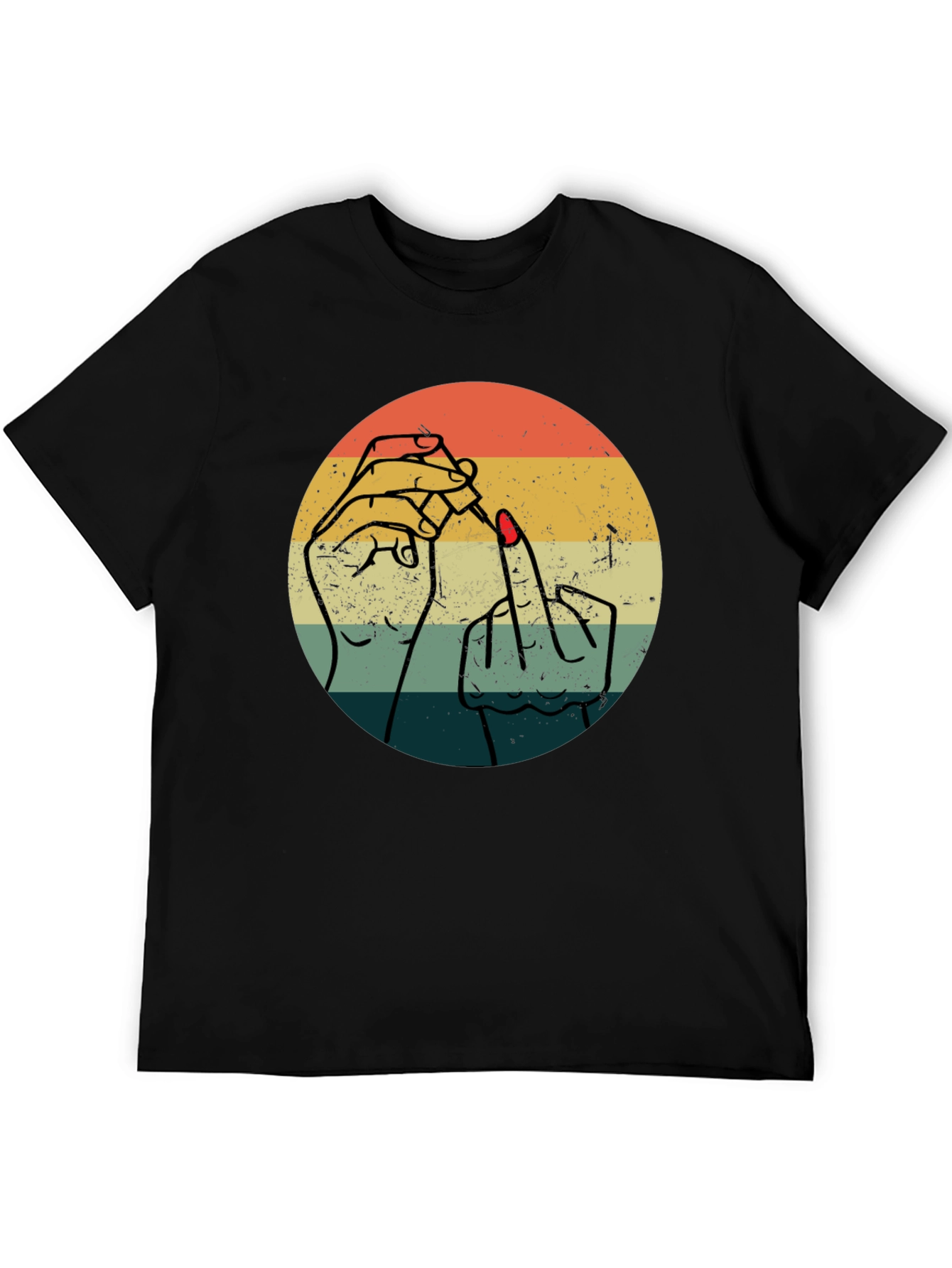Retro Nail Polish Middle Finger Graphic Tee - Unisex