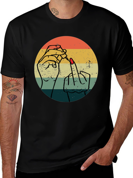 Retro Nail Polish Middle Finger Graphic Tee - Unisex