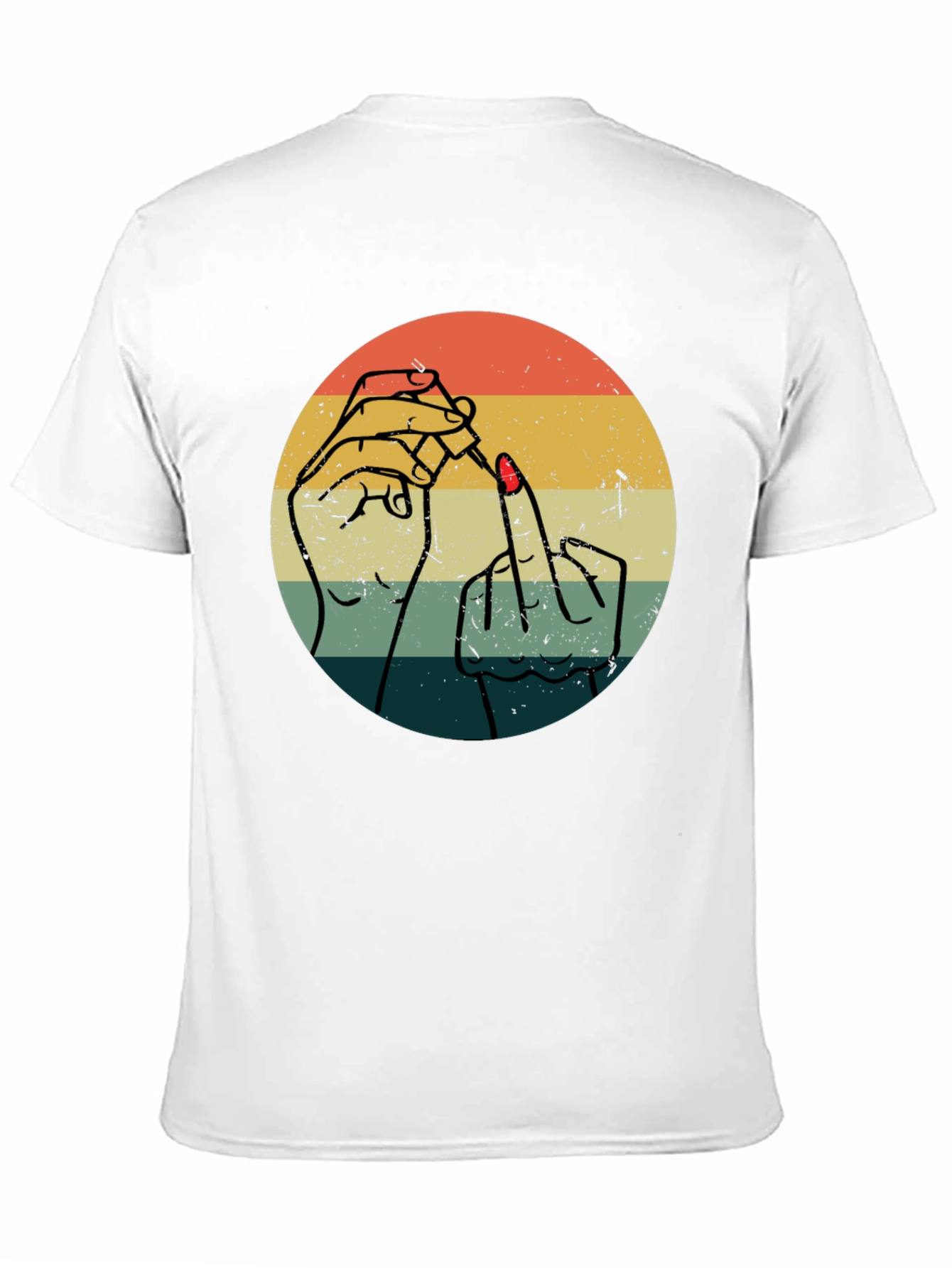 Retro Nail Polish Middle Finger Graphic Tee - Unisex