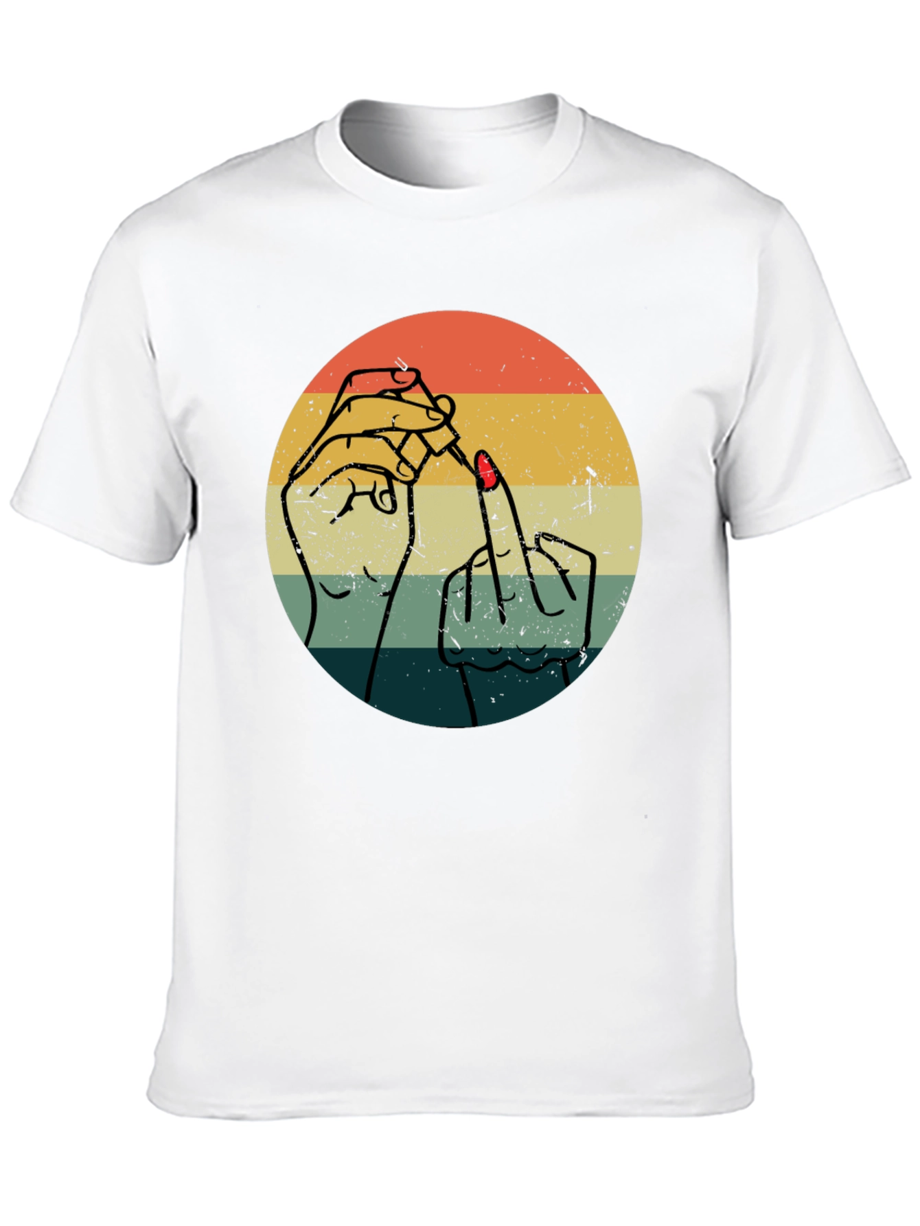 Retro Nail Polish Middle Finger Graphic Tee - Unisex