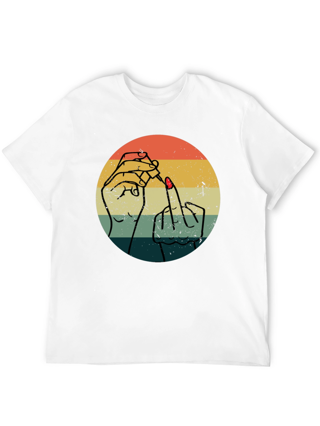 Retro Nail Polish Middle Finger Graphic Tee - Unisex