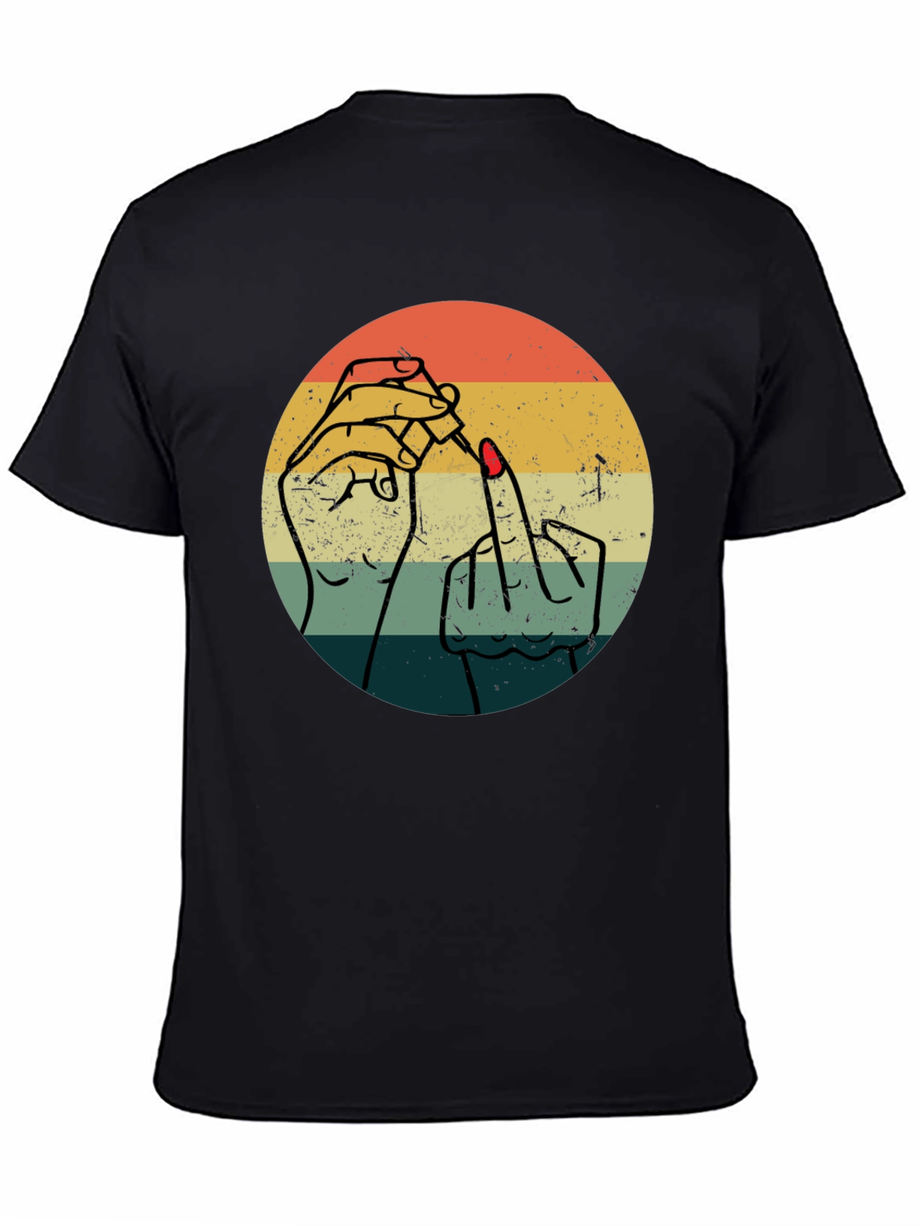 Retro Nail Polish Middle Finger Graphic Tee - Unisex