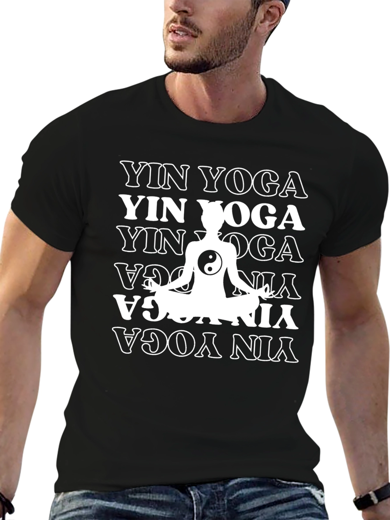 Yin Yoga Graphic Tee - Meditating Yin & Yang