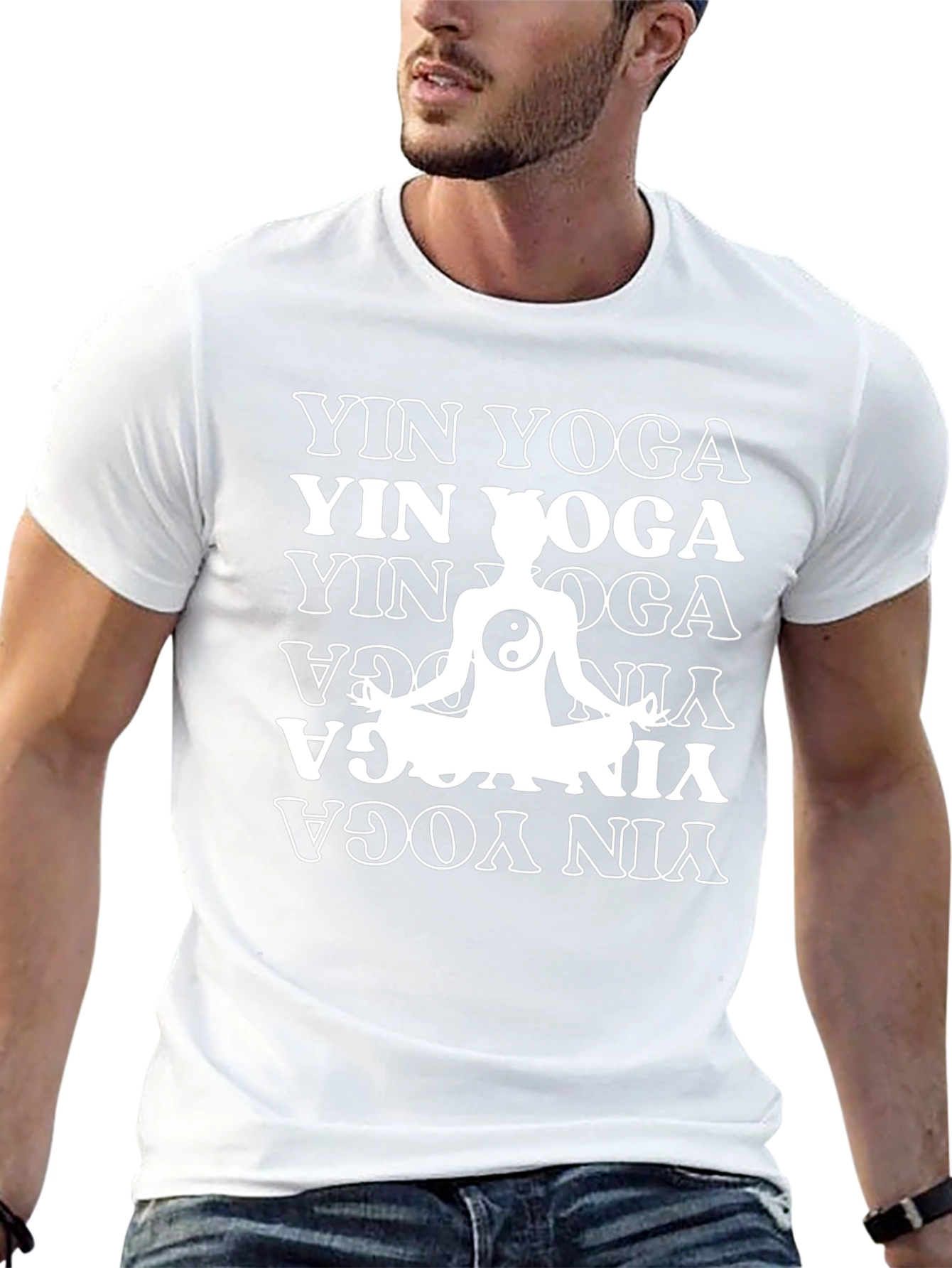 Yin Yoga Graphic Tee - Meditating Yin & Yang