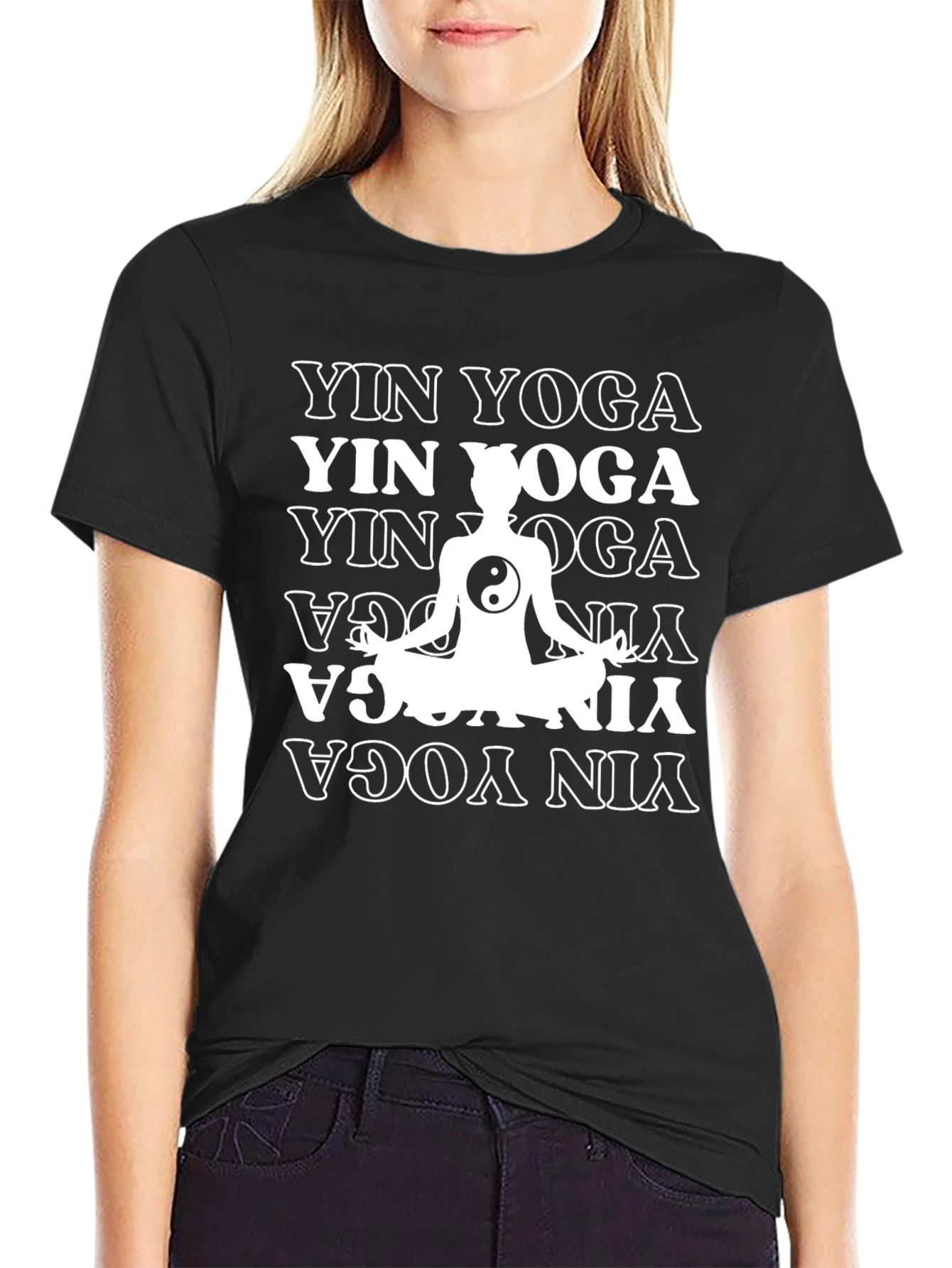 Yin Yoga Graphic Tee - Meditating Yin & Yang