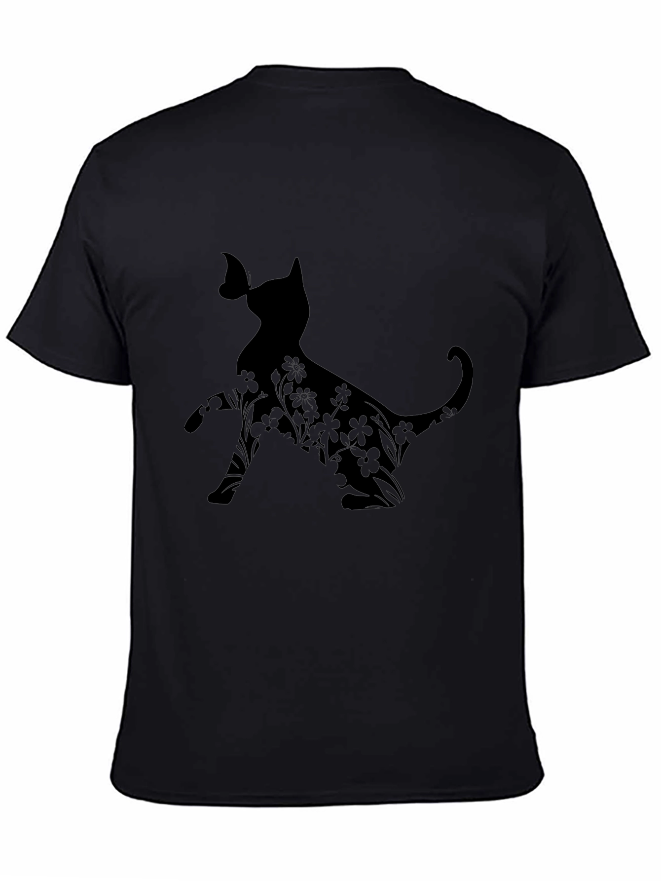 Cat & Butterfly Black Graphic Tee