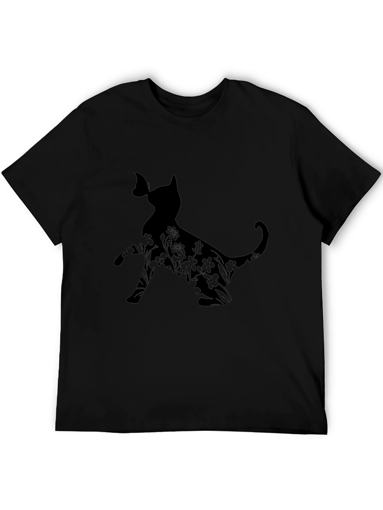 Cat & Butterfly Black Graphic Tee