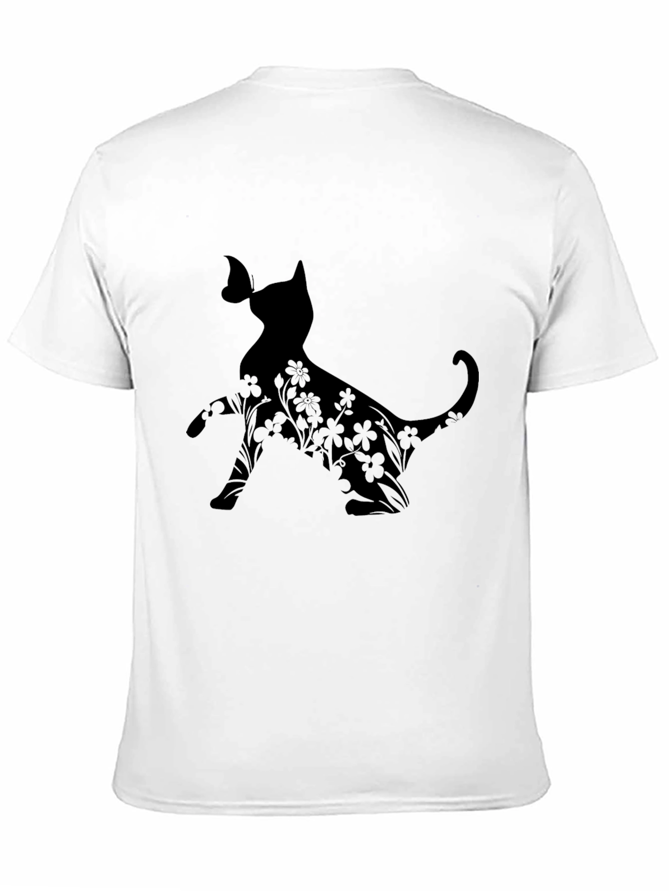 Cat & Butterfly Black Graphic Tee