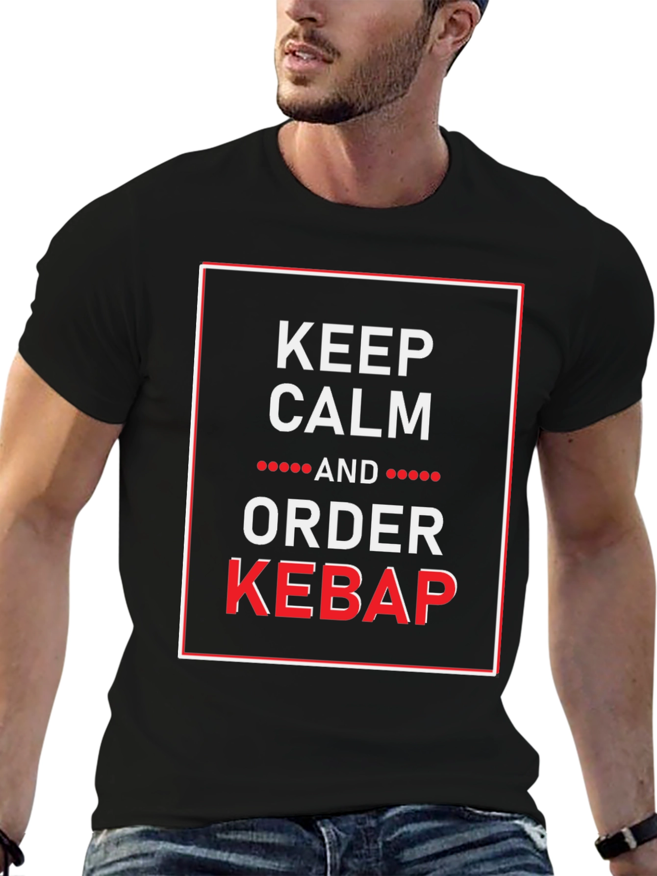 Keep Calm and Order Kebab Funny Graphic Tee