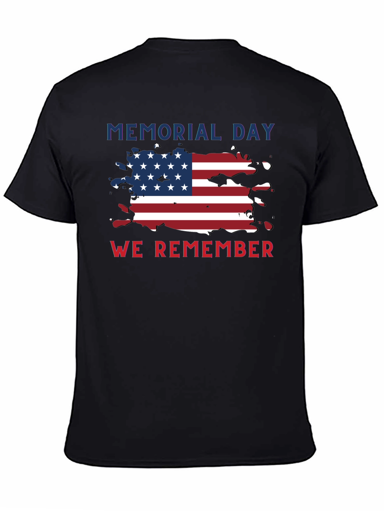 Memorial Day T-Shirt - We Remember USA Flag