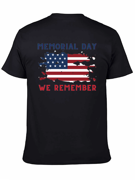 Memorial Day T-Shirt - We Remember USA Flag