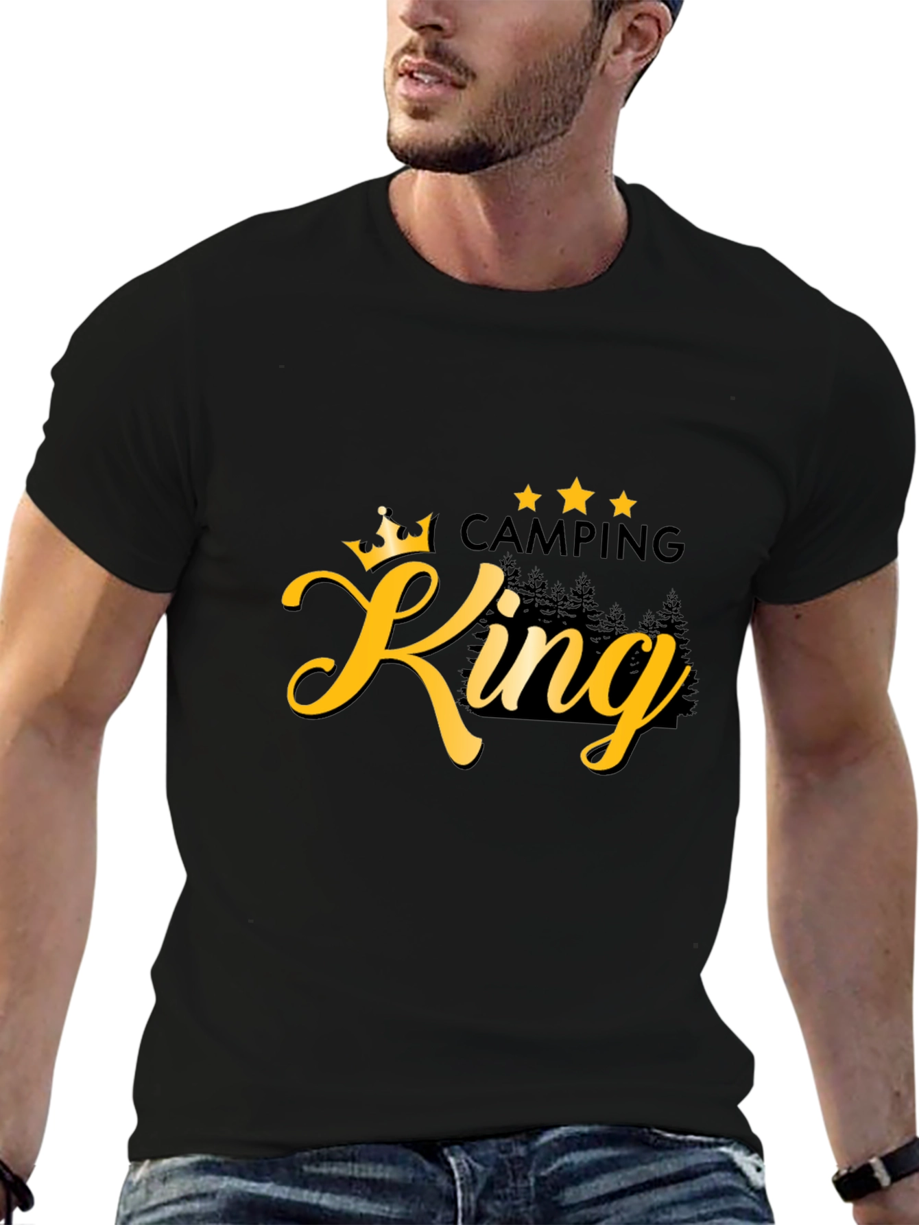 Camping King Black Graphic T-Shirt