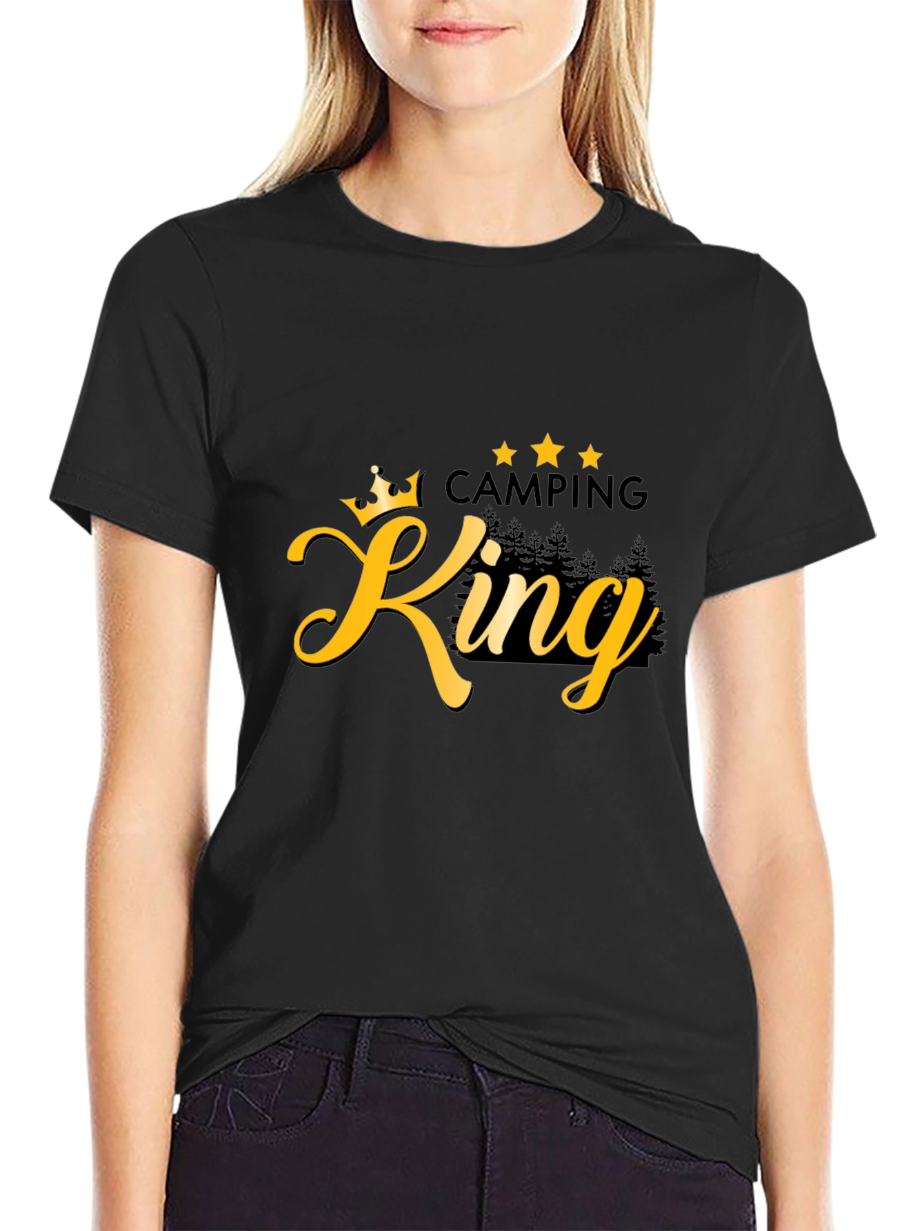 Camping King Black Graphic T-Shirt